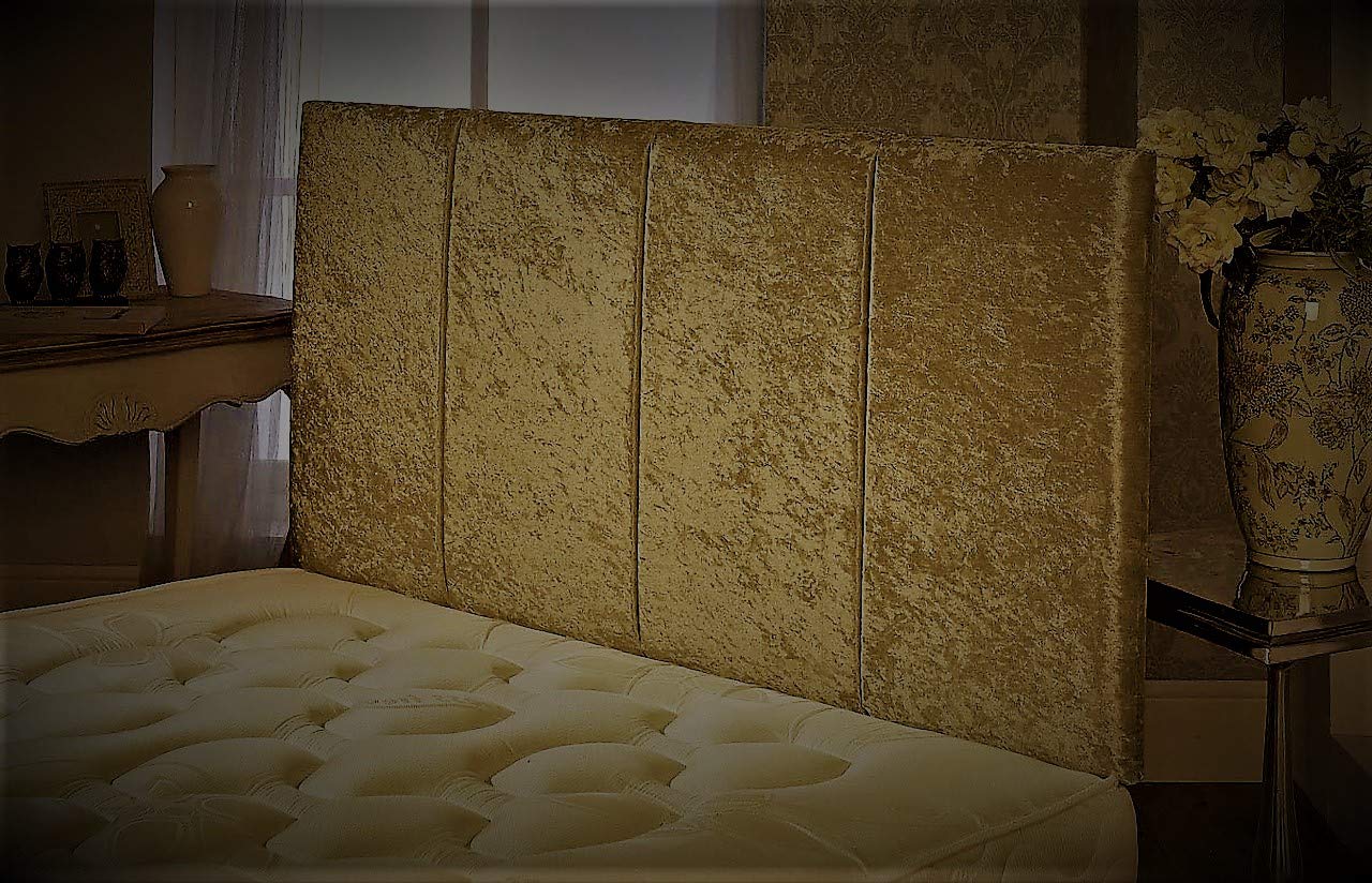 mm08enn Beautiful Design Tassy Bed Headboard in Crushed Velvet Fabric available Height 20" or 26" (3ft 20" Height, Truffle Crushed Velvet)