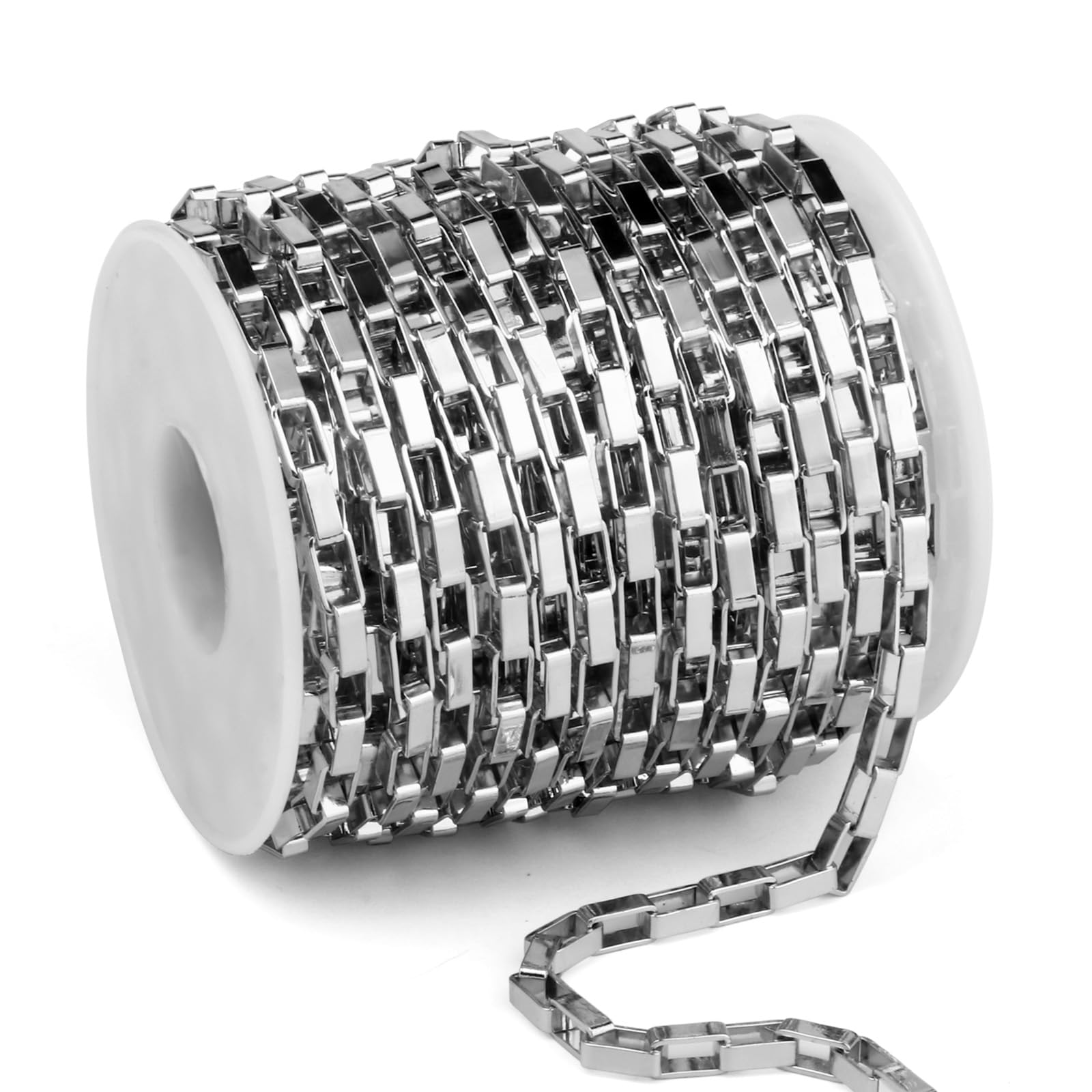 Amazon.com: 33 Feet Stainless Steel Box Chains Bulk, 4mm 304 Stainless ...