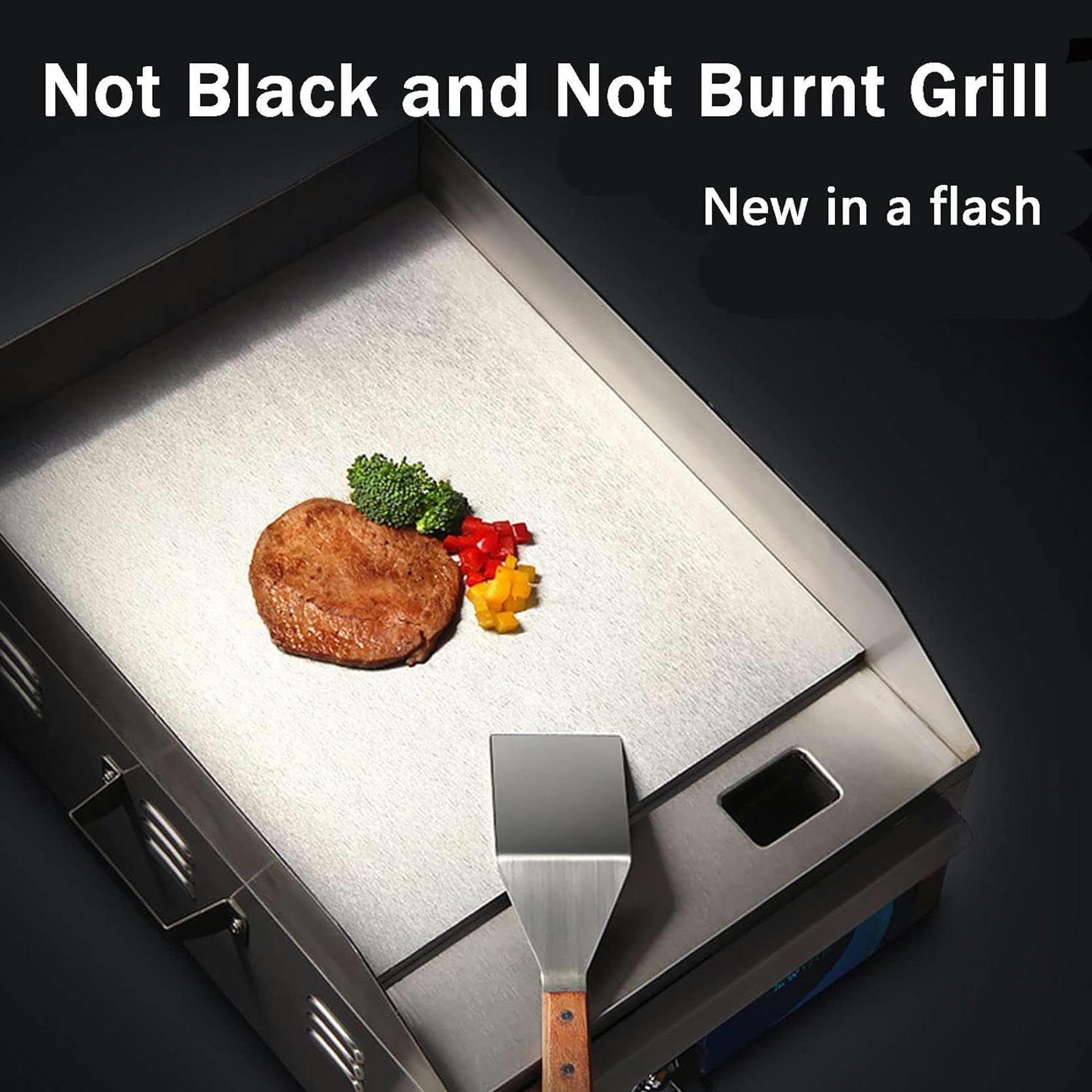 Griglia Commerciale in Acciaio Inossidabile per Barbecue Barbecue Ristorante 220~240 V Spina UE, Bistecchiera 50℃ a 250℃ Griglia Professionale con Temperatura Regolabile per Casa Ristorante,24p-1pc
