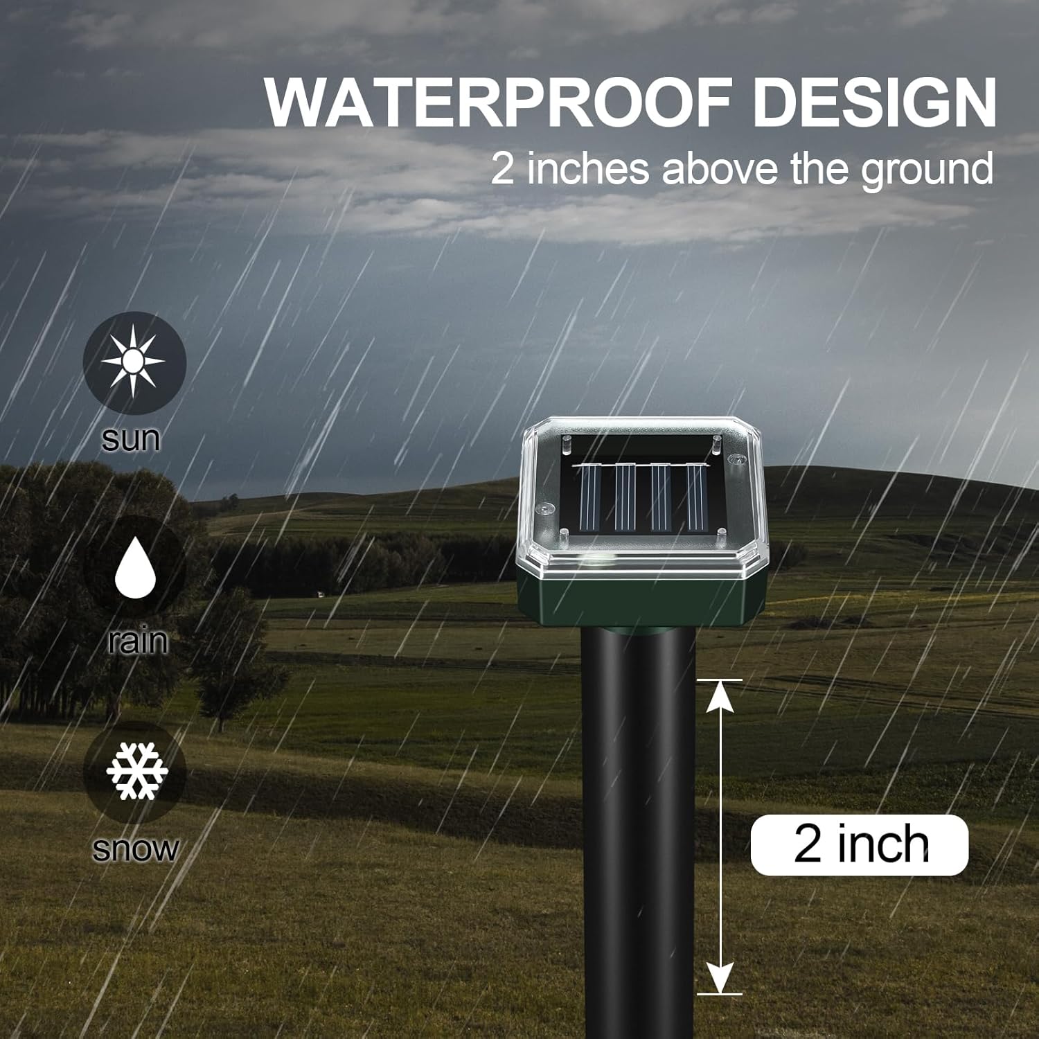 Mole Repellent for Lawns 8 Pack, Solar Powered Mole Repeller Ultrasonic Gopher Deterrent, Outdoor Waterproof Vole Vibration Stakes,Sonic Spike for Rodent Groundhog Snake Chipmunk