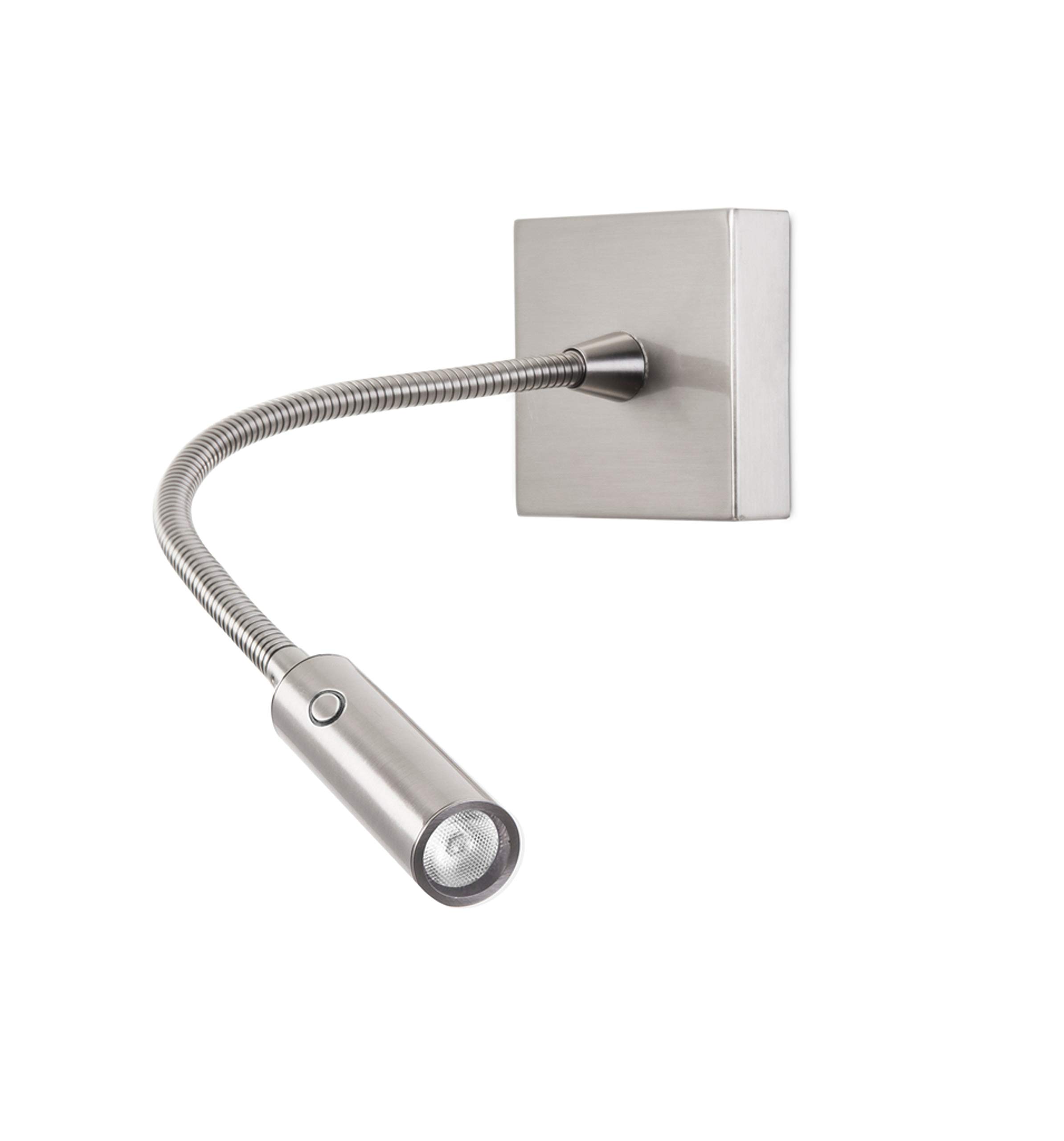Leds C4 Tip - Lampada da parete a LED orientabile integrata Nichel satinato