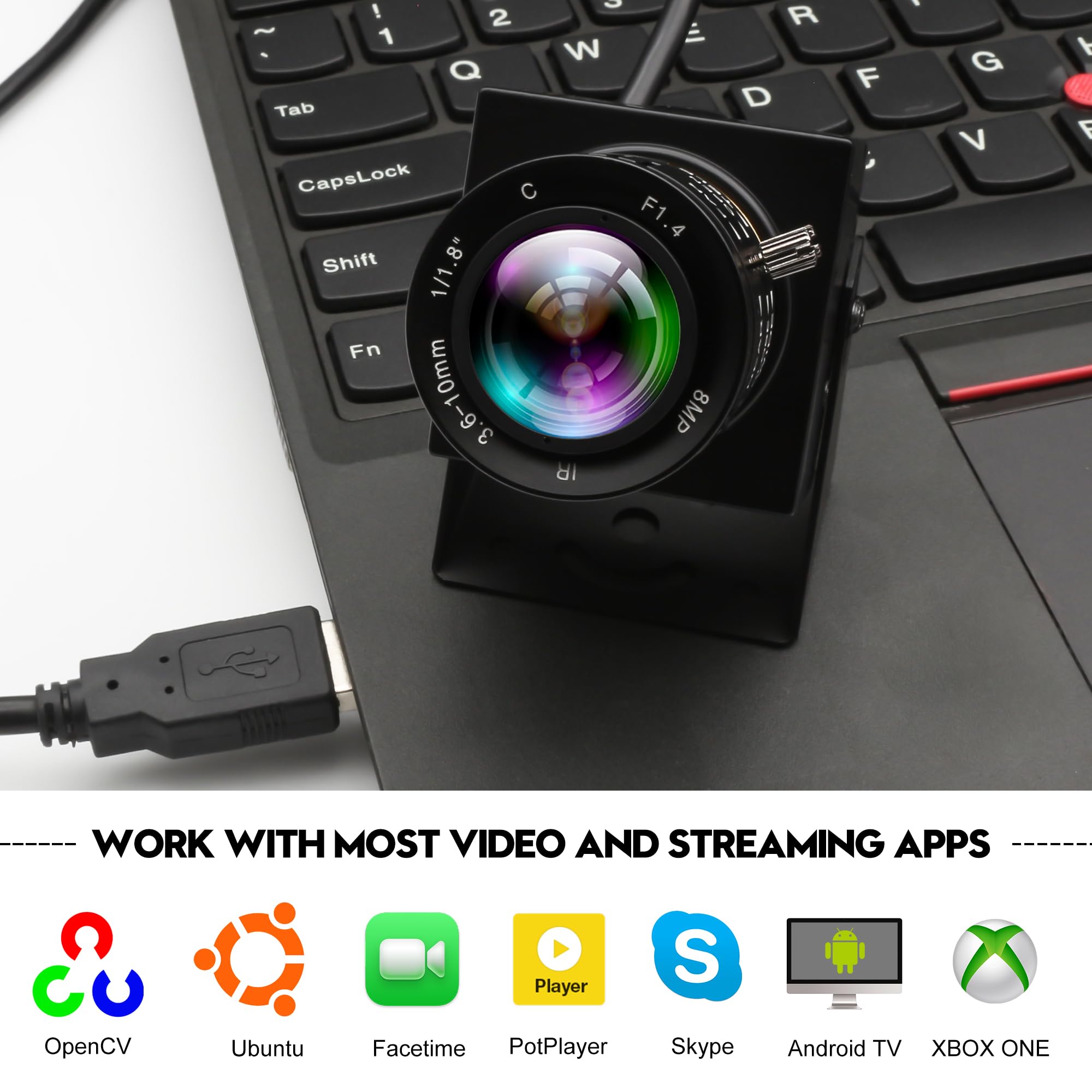 Amazon.co.jp: ELP 48MP USBカメラ 8K Ultra HD USBウェブカメラ 3.6