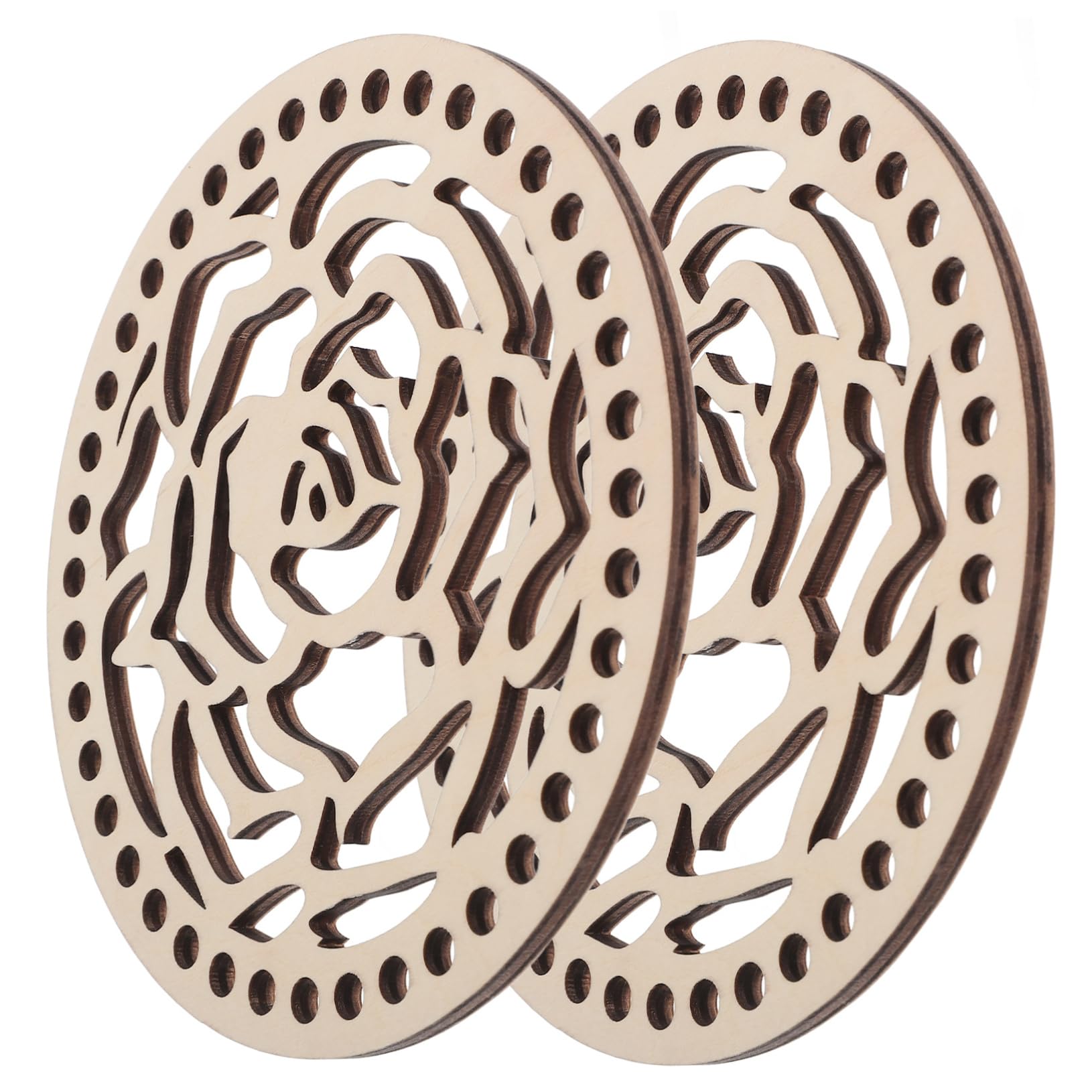 jojofuny 2Pcs Wooden Crochet Bag Bottoms Round Wooden Bases for DIY Knitting and Weaving Projects for Crafting Unique Handmade Accessories and Purse Designs