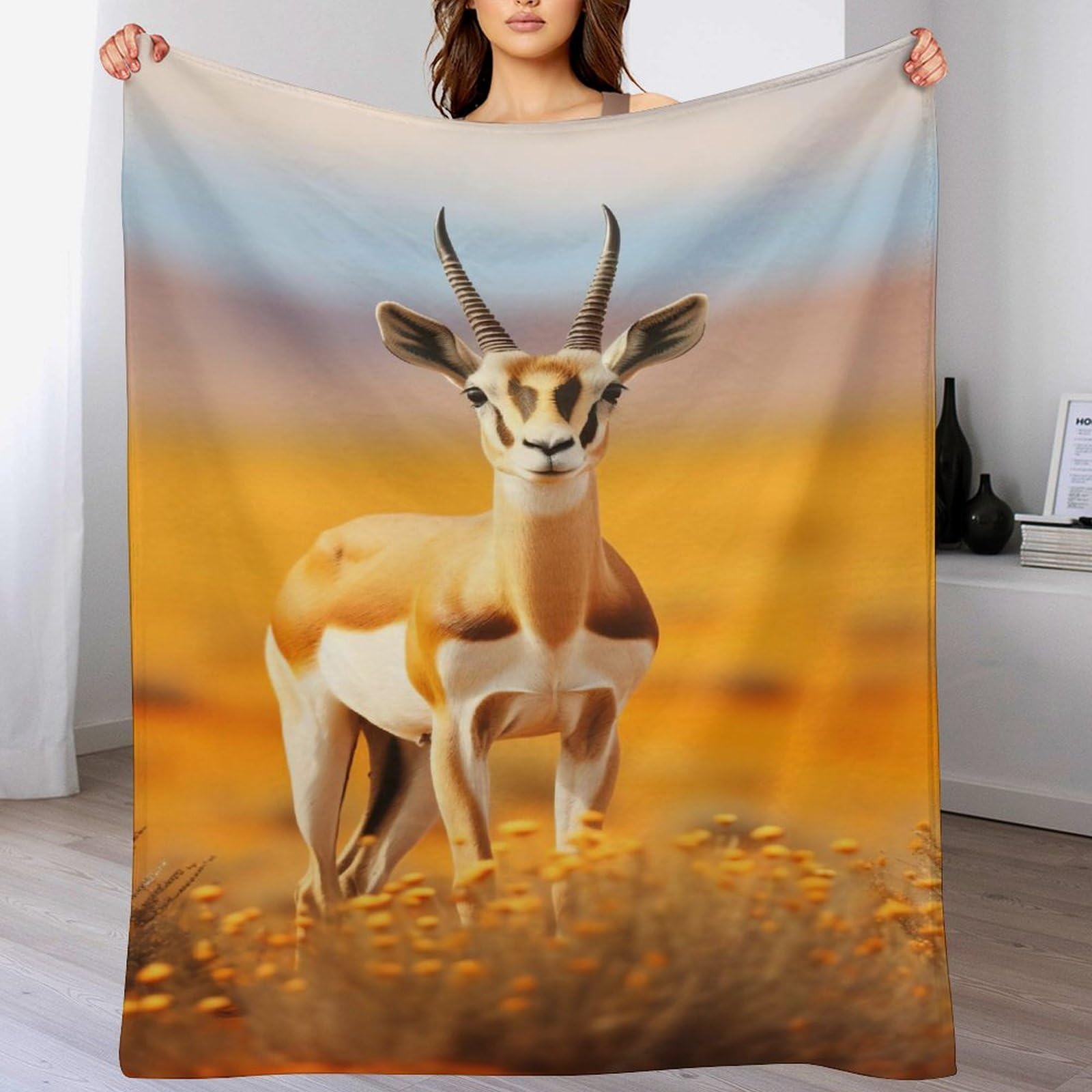 Couverture antilope en flannel polaire haut de gamme douce et moelleuse pour lit