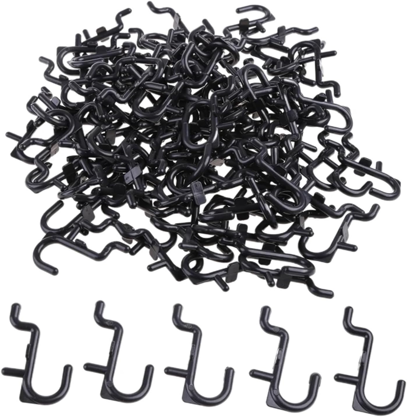 Peg Board Hooks 300Pcs Black Pegboard Hooks Heavy Duty Garage Storage Utility