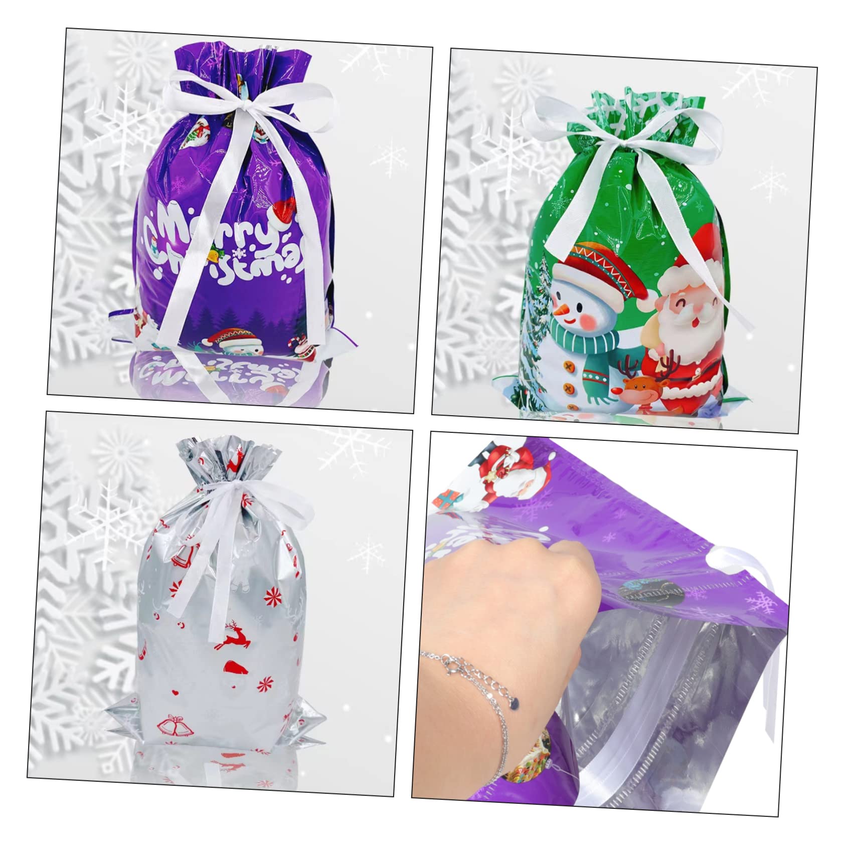 OUNONA 3 Set Sacchetto Di Caramelle Natalizie Sacchetti Per Confezioni Natalizie Pacchetti Natalizi Natale Sacchi Di Bottino Sacchetti Portaconfetti Custodia Natalizia 10 Pezzi * 3
