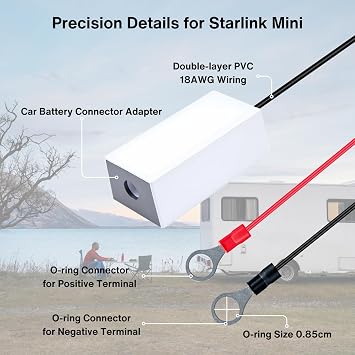 O-Ring Battery to DC Power Adapter for Starlink Mini