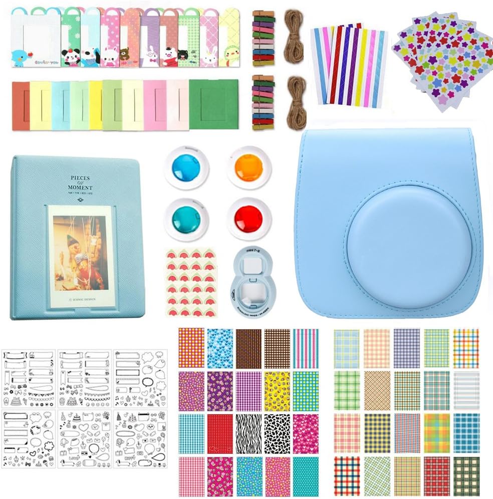Accessories for Fujifilm Instax Mini 8, 12 in 1 Accessories Bundles Set for Fujifilm Instax Mini 8 Instant Camera User (Blue)