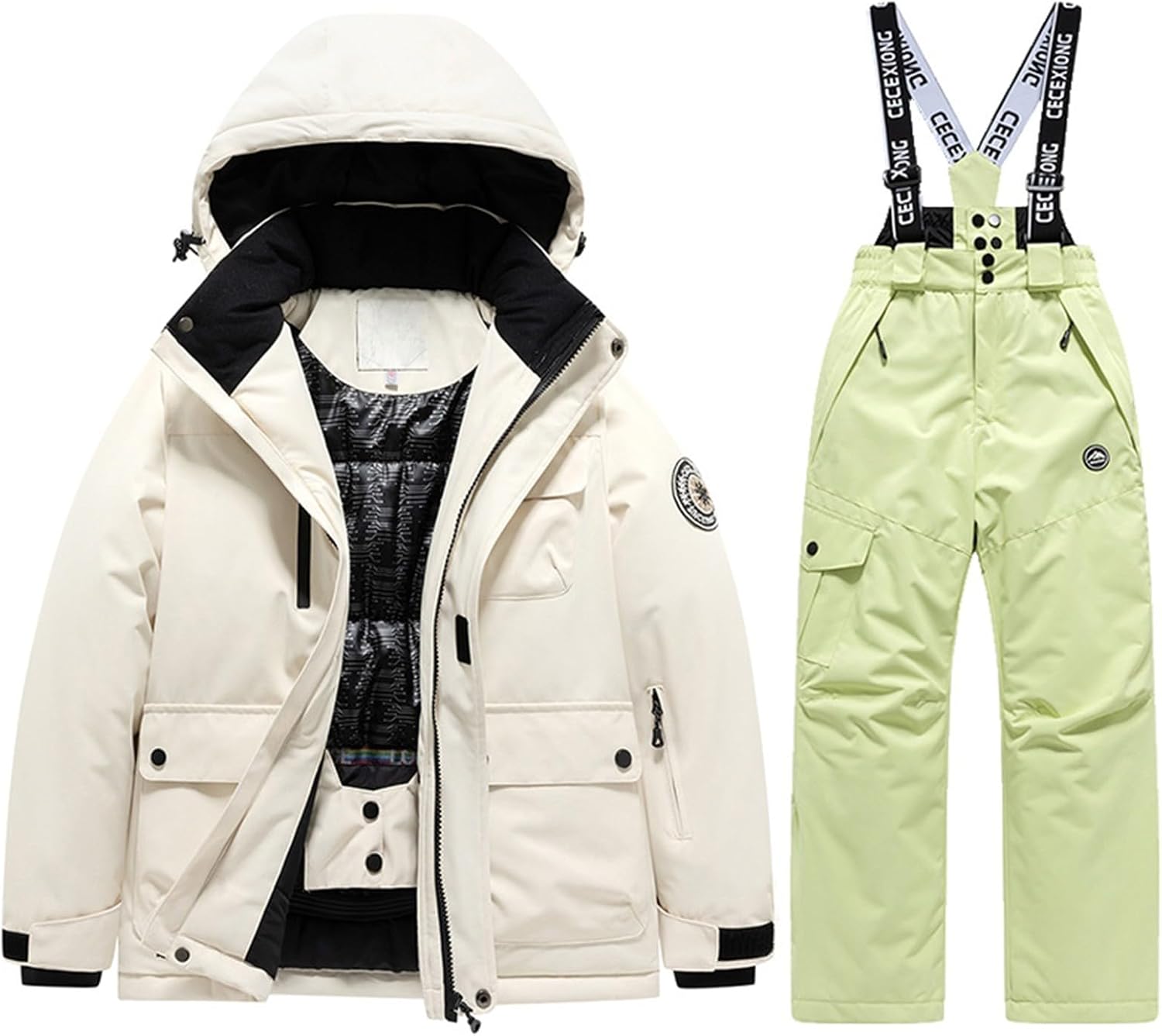 Kids Winter Ski Boys Girls Warm Snowsuit Outfits for Cold Weather Outdoor Activities