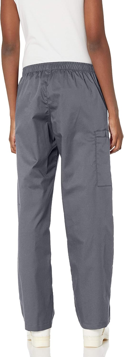 Wink WonderWORK Women's Pull-On Cargo Scrub Pant, Pewter, S