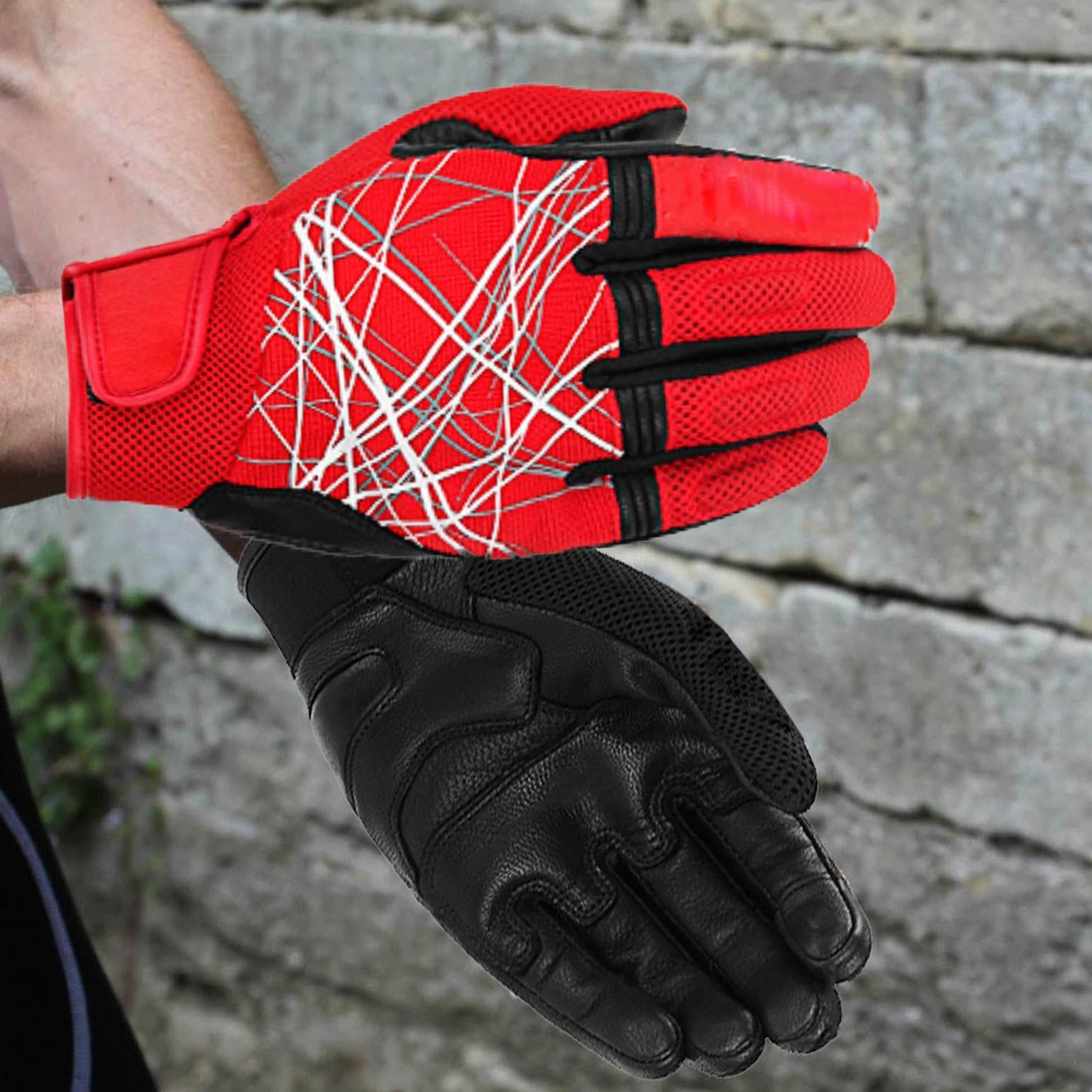 Guanti invernali da uomo, impermeabili, antiscivolo, impermeabili e antivento, compatibili con touchscreen, ammortizzanti, traspiranti, guanti a dita piene per corse su strada