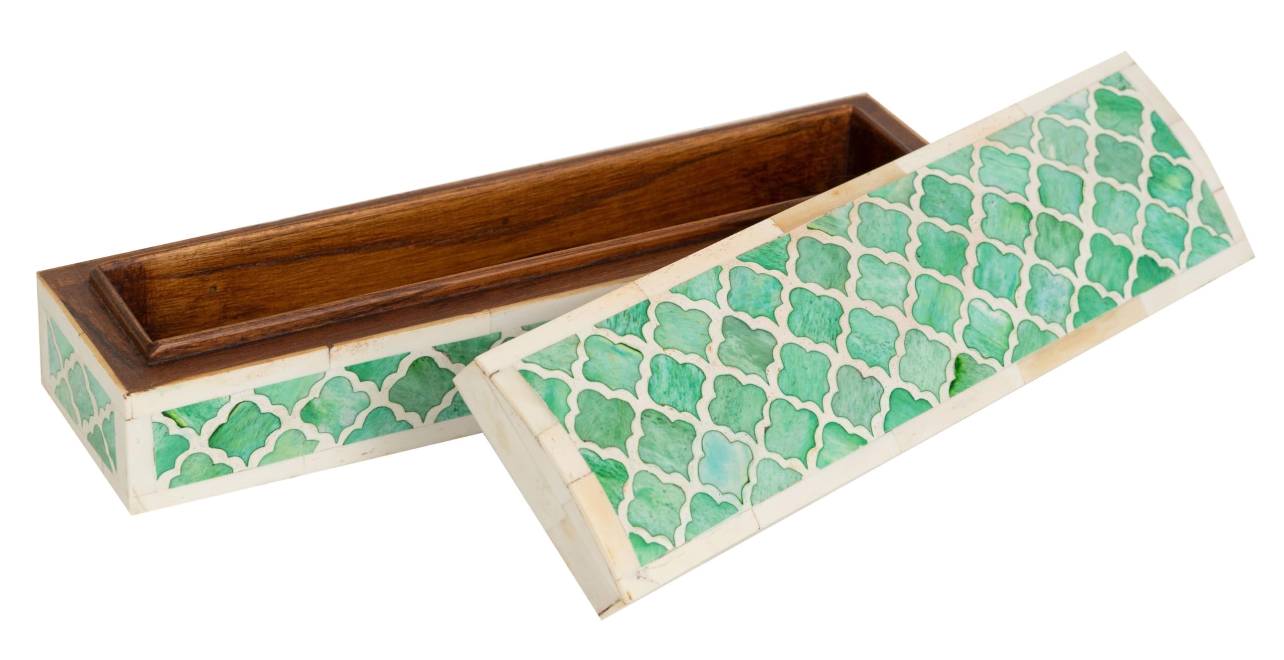 Biscottini Caja de madera y hueso 30 x 8 x 7 cm – Caja de almacenamiento – Caja de madera pequeña – Caja de recuerdos