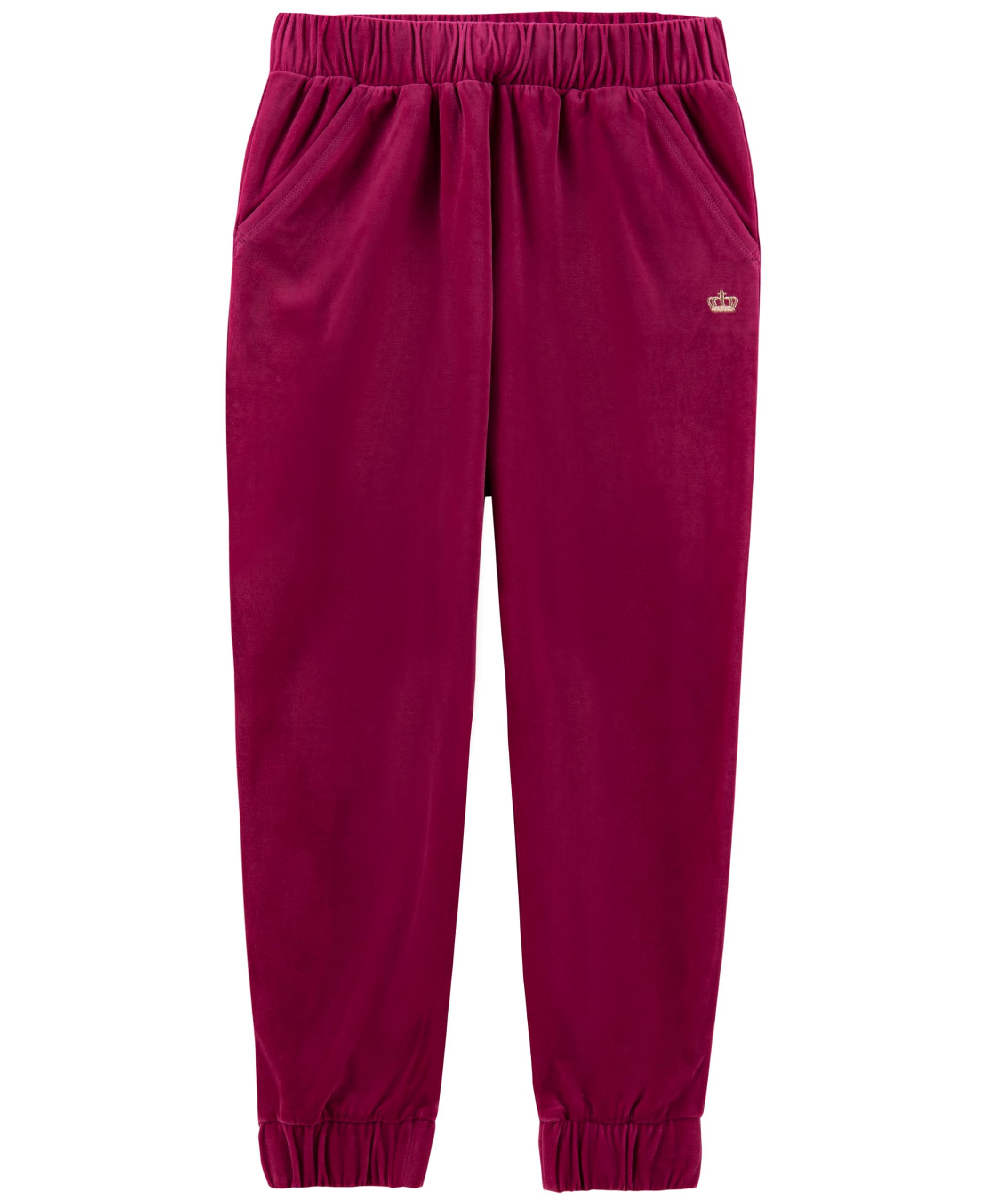 Juicy Couture Girls' Pull-on Plush Velour Jogger, Ribbed Waist & Cuffs