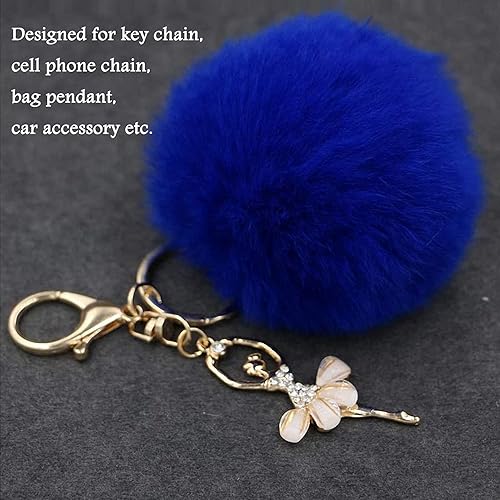 Miniatura 4 de ZYNQACC Juego de 4 fundas esponjosas para volante con funda para freno de mano, funda para palanca de cambios y llavero de felpa de lana sintética