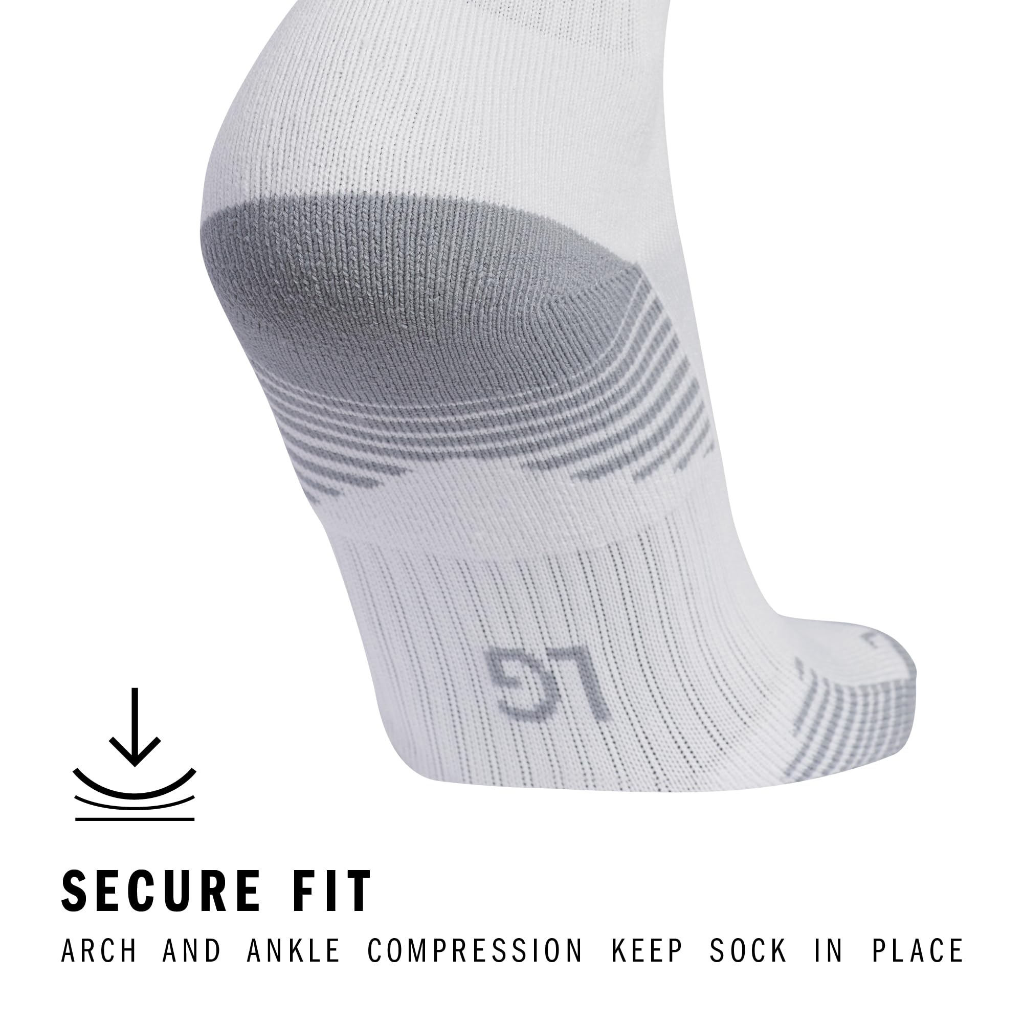 adidas Copa Zone Cushion 5 OTC, Soccer, Mens Compression Workout Socks, Over The Calf, Light Grey/White, Medium