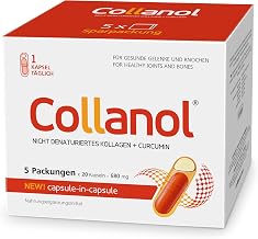 Collanol. 3D Collagen + Micellar Curcumin for Joint Cartilage 100 Capsules | Liquid formula in a double capsule. With vitamin D + C + copper + manganese. 1 capsule daily