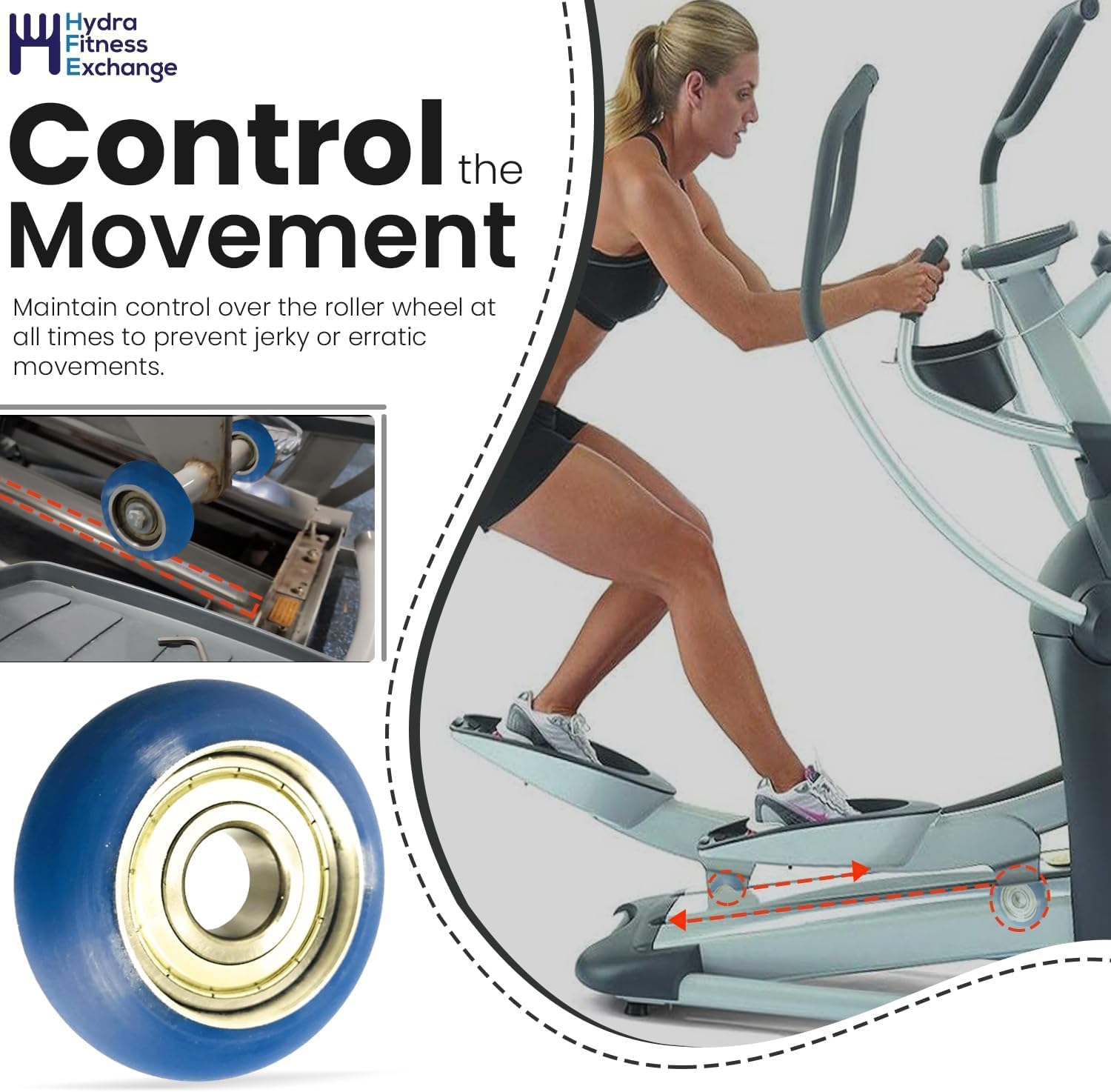 Roller Wheel 104247-001 funktioniert mit Octane Fitness Pro 4700 Pro 3700 Elliptical