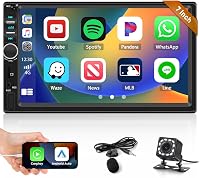 Univerzális 7" Érintőképernyős Autórádió 2 DIN Bluetooth CarPlay Android Tükrözés FM USB Tolatókamerával Kormányvezérléssel 1