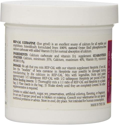 Miniatura 2 de Rep-Cal Calcio libre de fósforo con vitamina D3 - Polvo ultrafino 3.3 oz - Paquete de 2