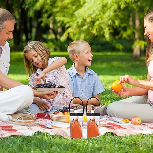 Miniatura 2 de Paquete de 2 bolsas de vino helado, portátil, plegable, transparente, con asa, enfriador de botellas de vino, cubo de hielo para exteriores, 25.4 fl