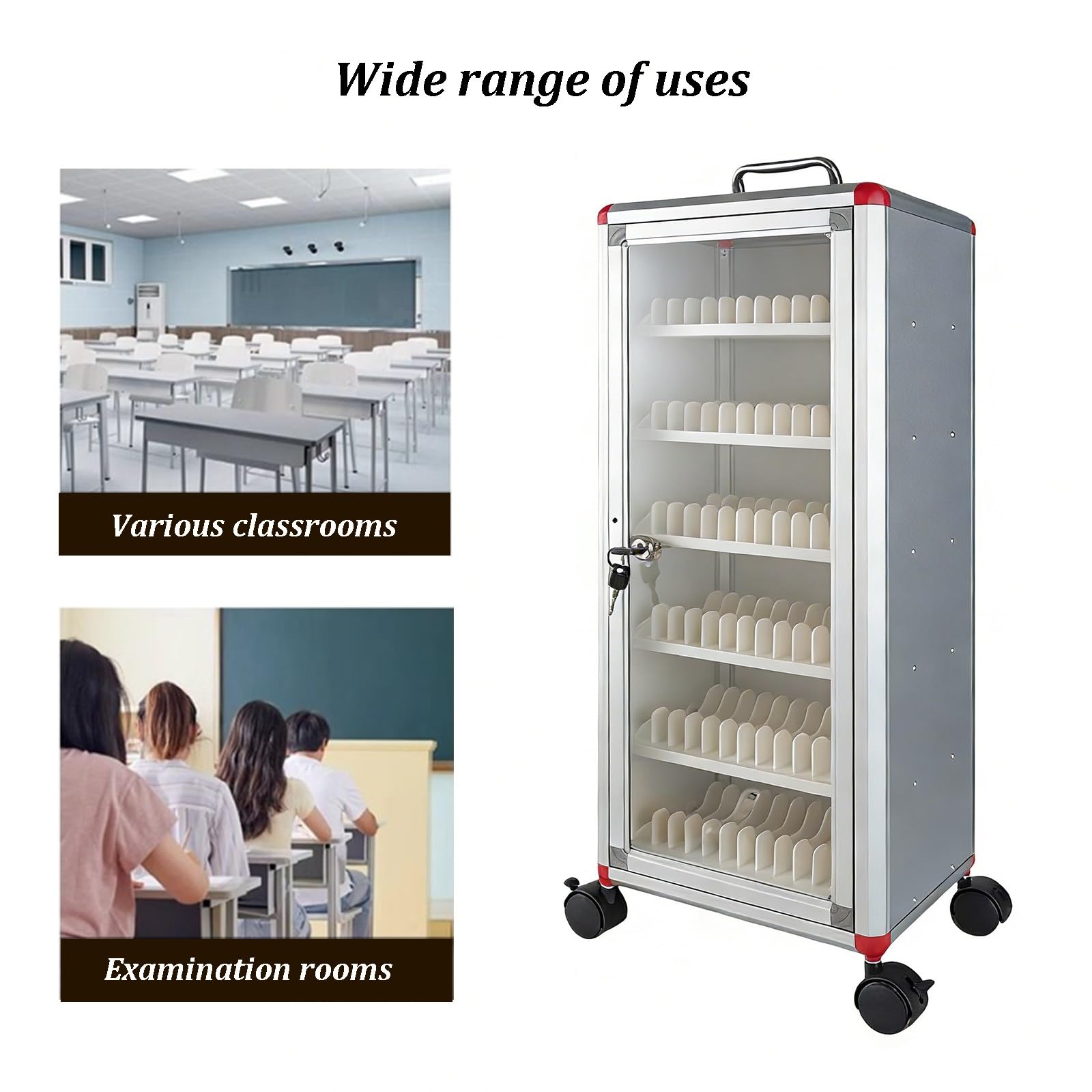 Armadietto per cellulari con serratura, contenitore a parete con serratura a combinazione, armadietto in acrilico autoportante con tasche per aula, ufficio, palestra, fabbrica (12 scomparti)