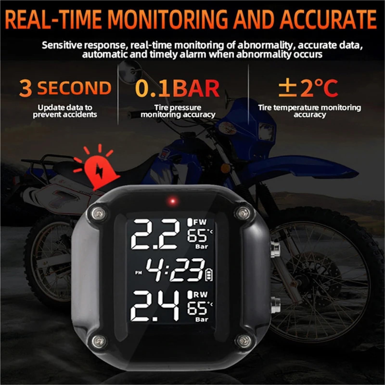systekontroli ciśnienia w oponach Czujnik ciśnienia w oponach TPMS motocykla System monitorowania ciśnienia w oponach Czujnik zewnętrzny
