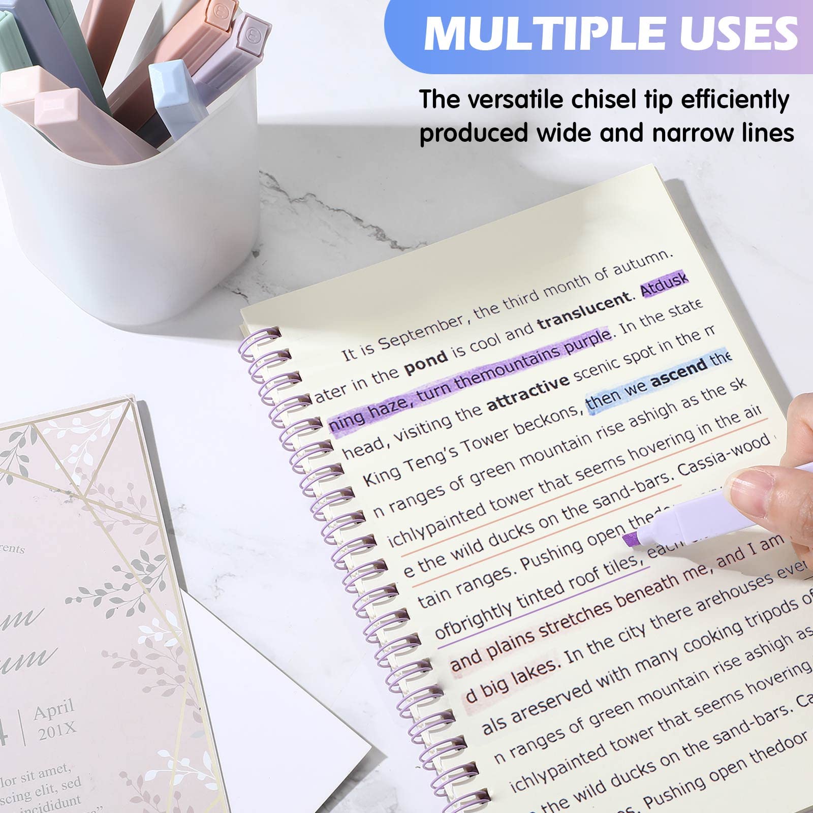 60-Piece Pastel Highlighter Set - Morandi Color Bible Highlighters No Bleed Pens