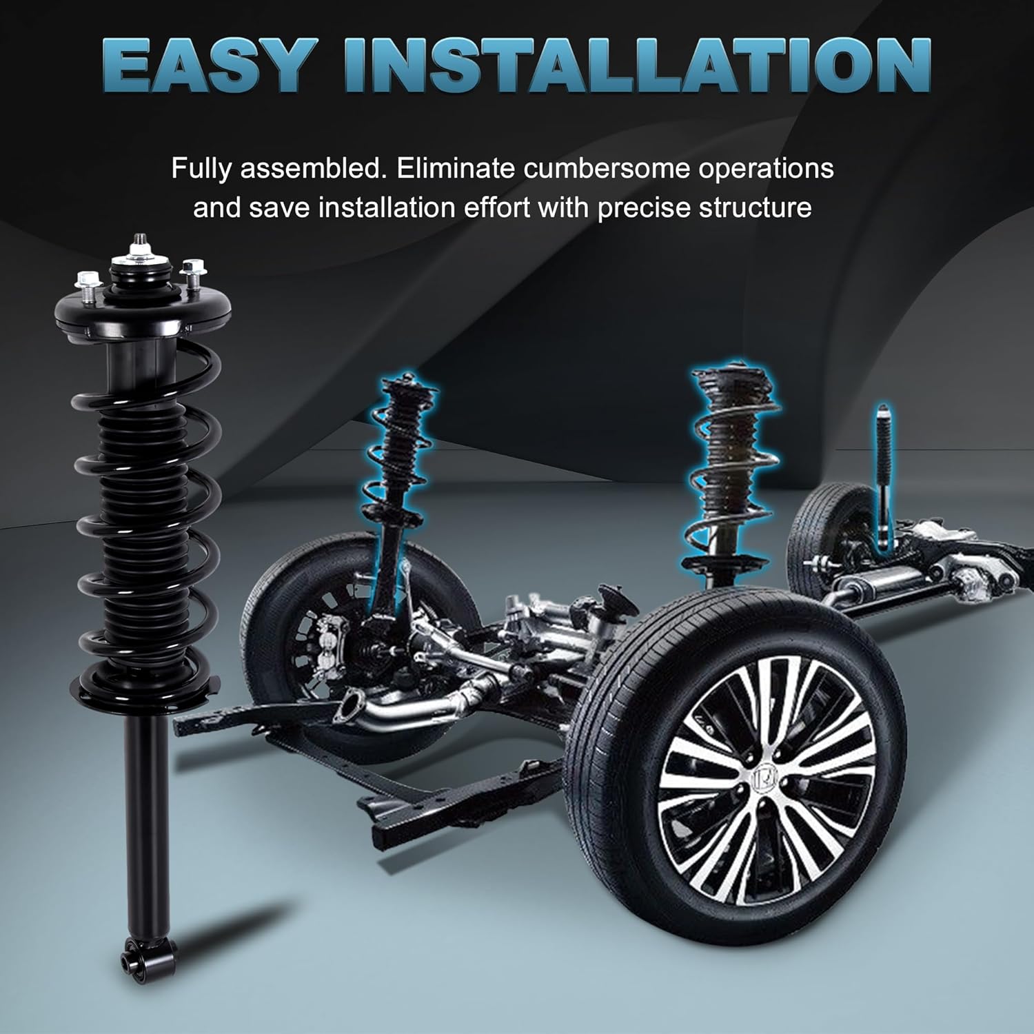 Rear Struts Complete Assembly Pair Compatible for 2003-2007 Honda Accord 2004-2008 ACURA TL Coil Spring Shock Absorbers