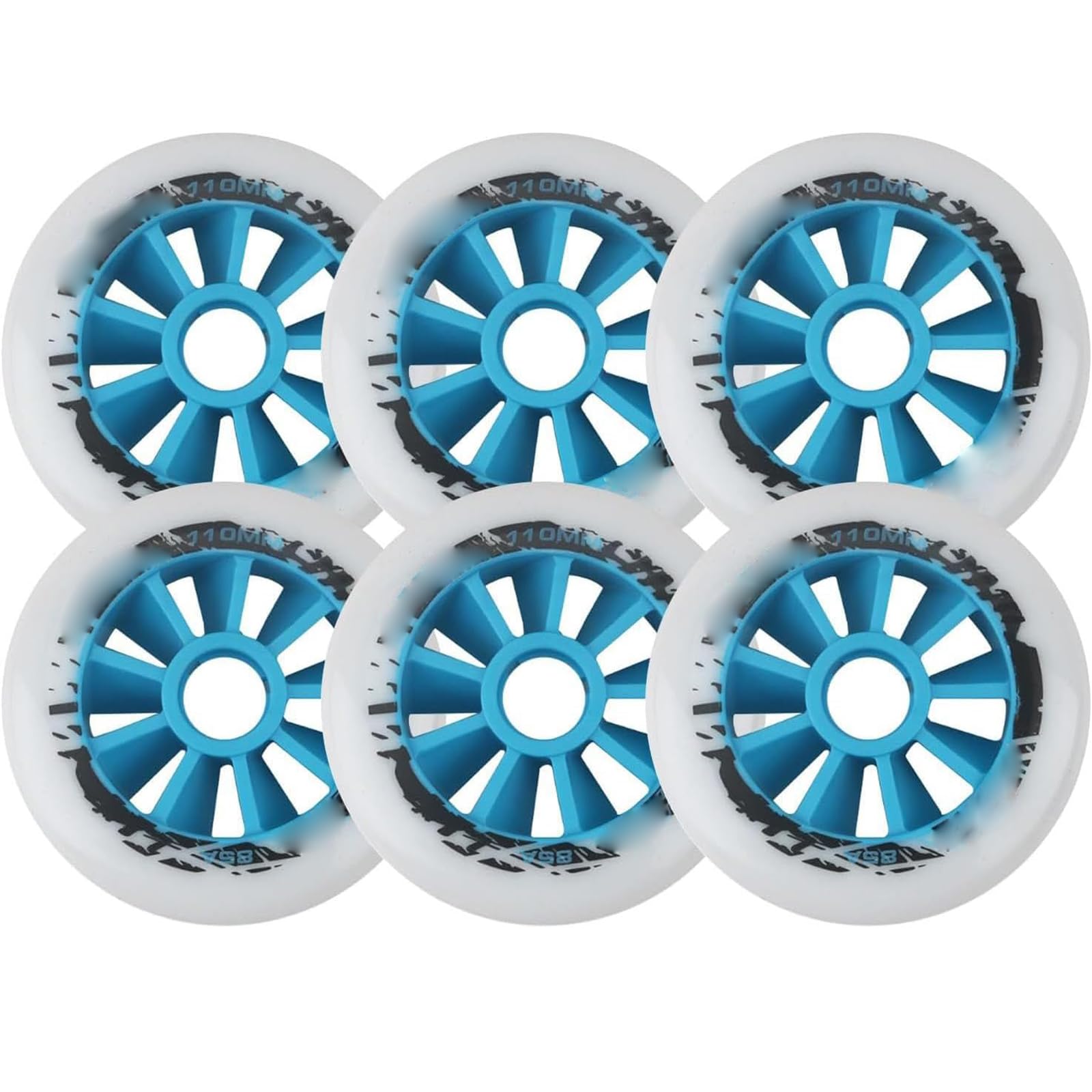 Paquete de 6 Ruedas para Patines de Velocidad en línea, 85A, 90 mm, 100 mm y 110 mm, Ideales para Interiores y Exteriores, como Accesorio de Repuesto.