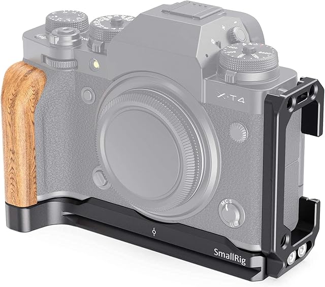 SMALLRIG Camera L Bracket Wooden Grip L Plate for FUJIFILM X-T4 Cameras - LCF2811B