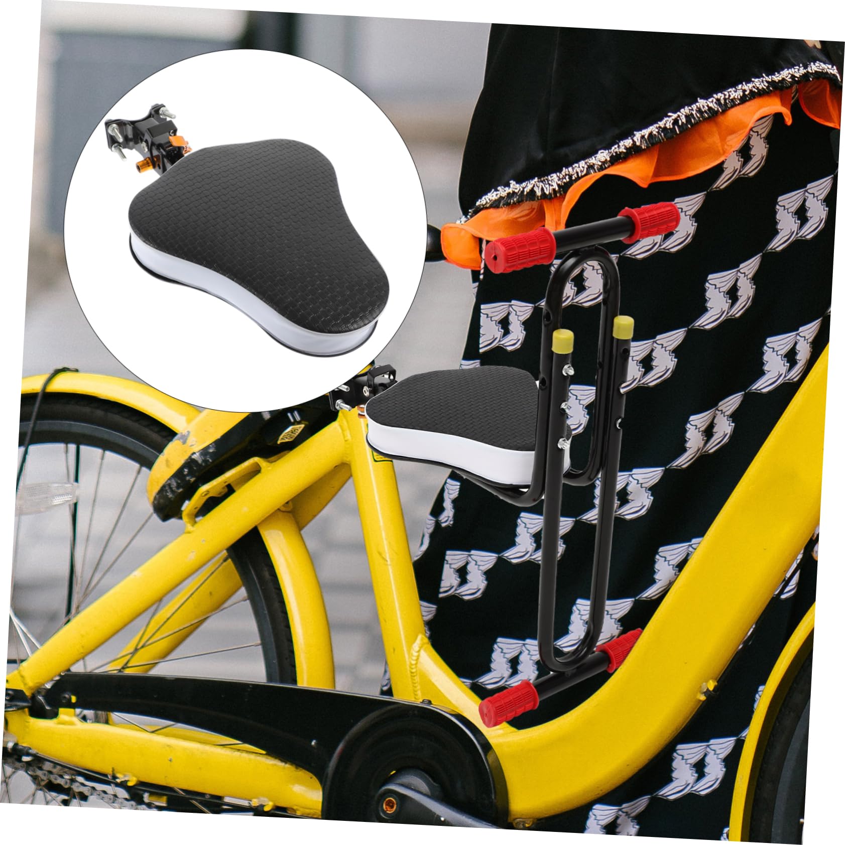 INOOMP Asiento Infantil De Seguridad para Este Asiento De Bicicleta para Pequeños Asiento Delantero De Bicicleta Plegable Asiento De Bicicleta para Ciclismo Asiento para Pequeños