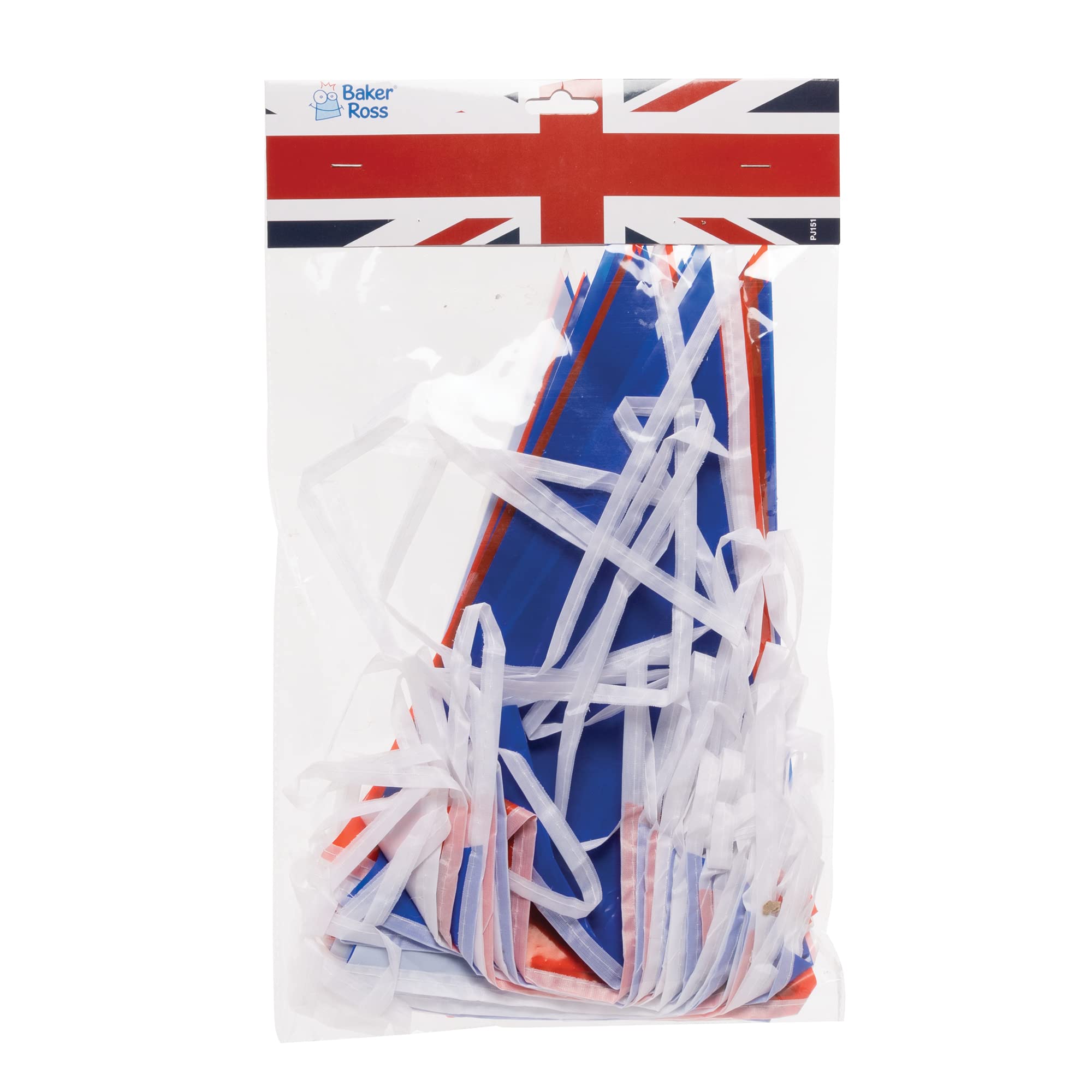 ENGLAND ENG2745 Wimpelkette – 6 M, Weiß/Rot, PVC, Wiederverwendbar