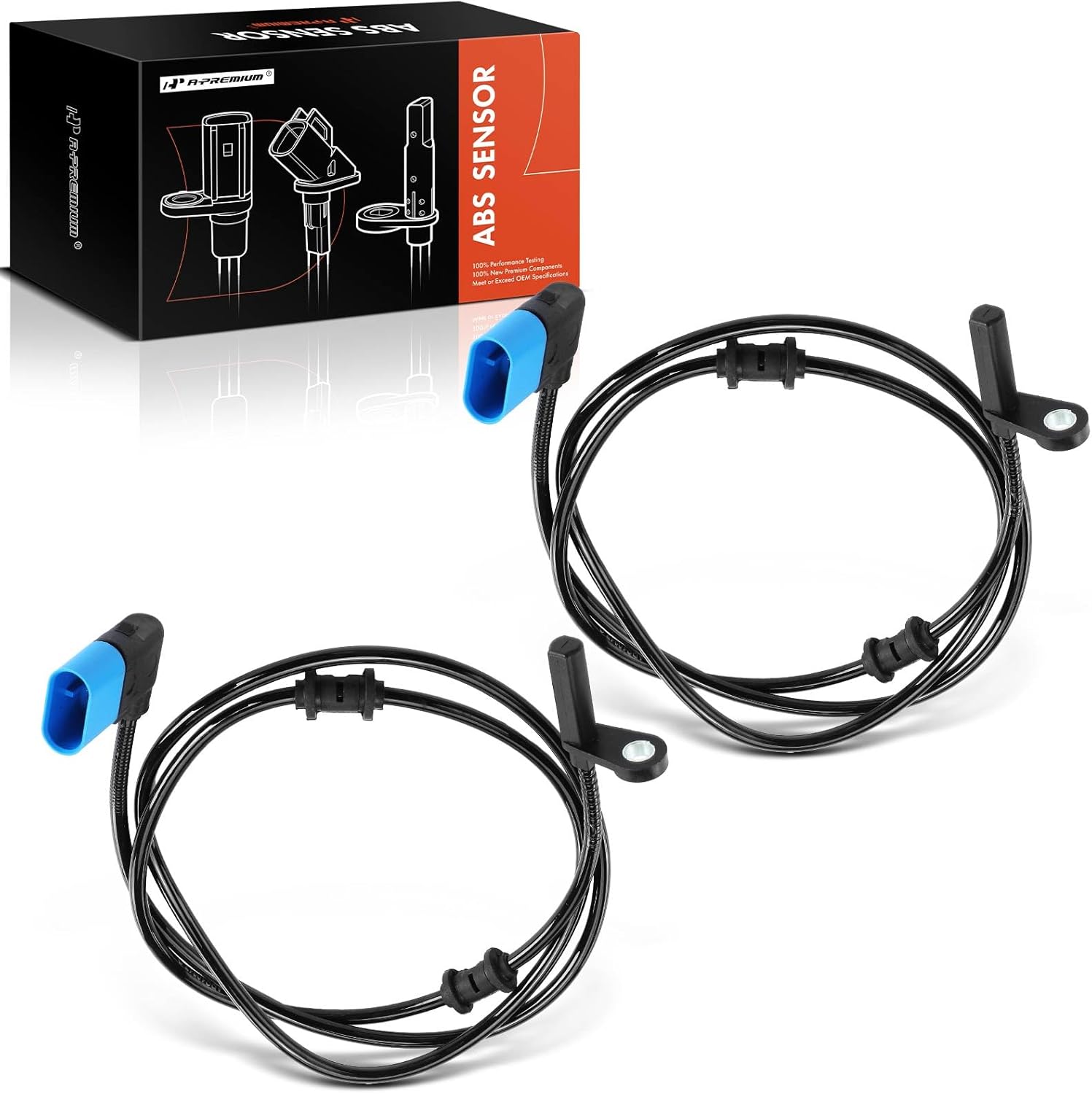 A-Premium 2PC Set Rear ABS Wheel Speed Sensors Compatible with Mercedes-Benz Models - A231 Series SL400 2015-2016, SL450 2017-2020, SL550 2013-2020, SL63 AMG 2013-2019, SL65 AMG 2013-2018