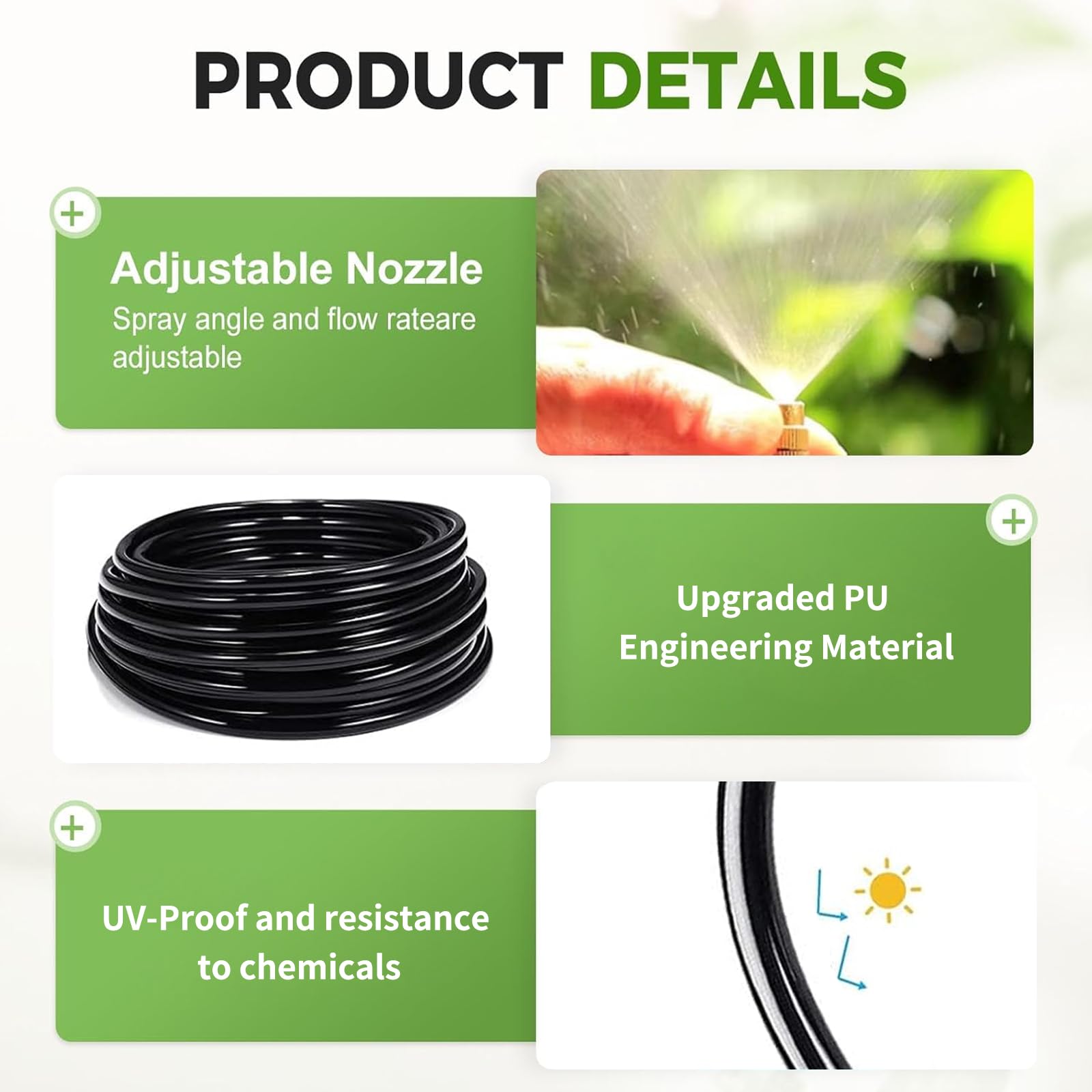 Kit di irrigazione a goccia, 15 metri di annaffiatura set giardino sistem di irrigazione del prato per piantine serra per giardino spaziale verde