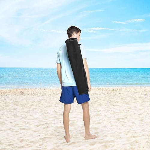 Miniatura 9 de Silla de camping de brazo duro, silla de playa, silla de césped para adultos, 2 piezas (azul claro)