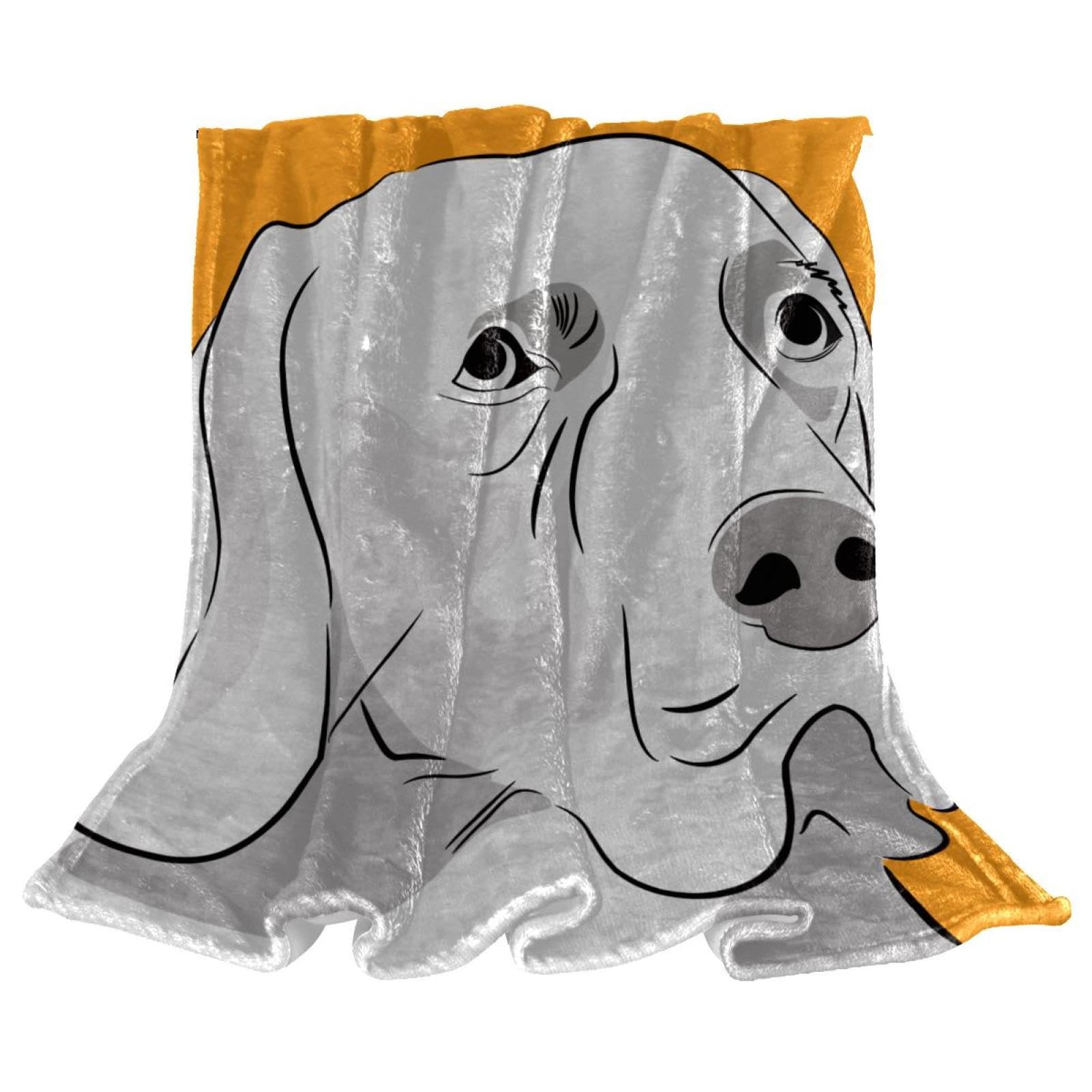 Couverture Polaire Chien Jaune Couverture Plaid Chaude Douce pour Lits Canapés Chaises Divans 150×200cm