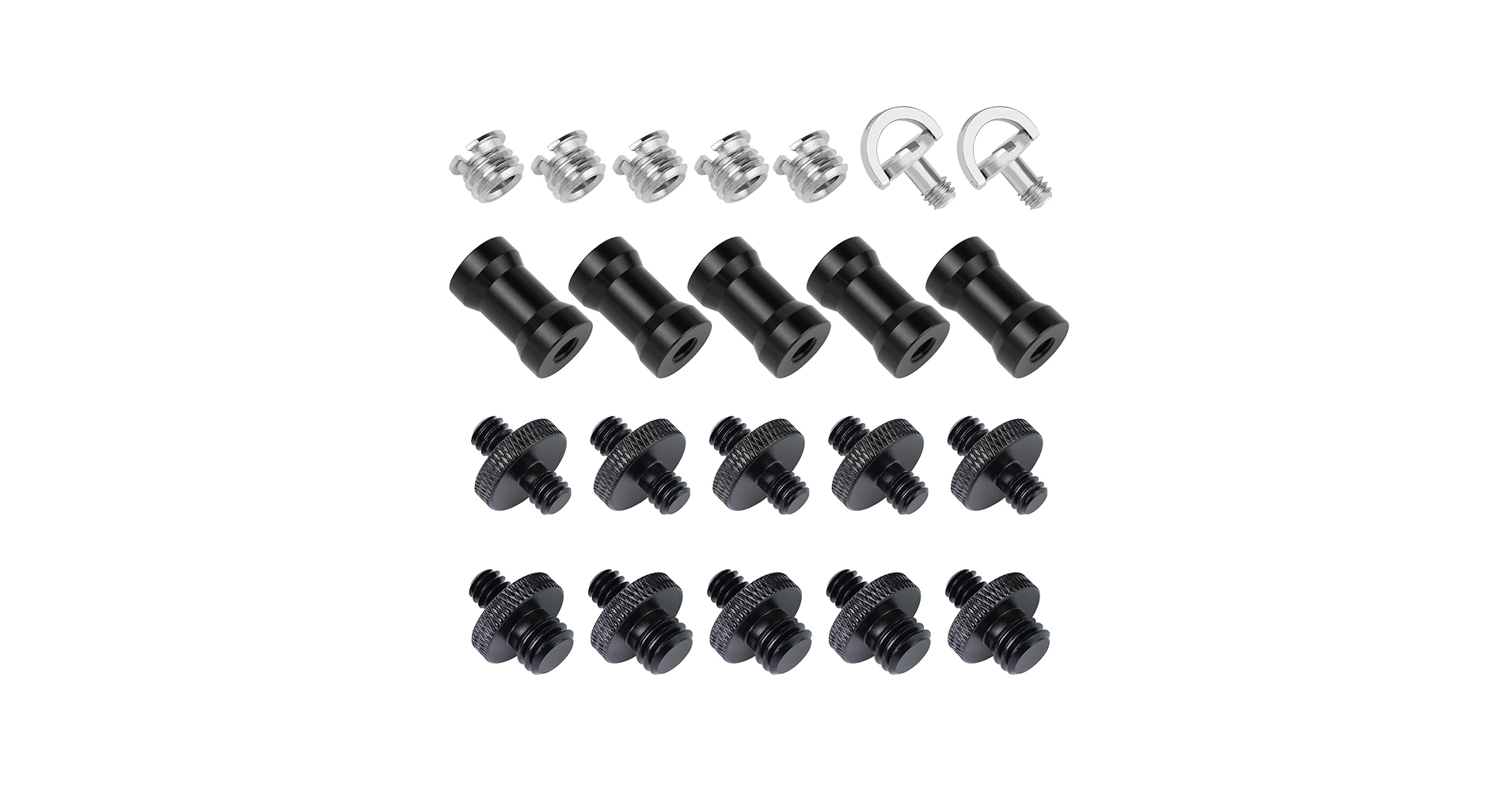 轉用 Amazon.com: 22 件相機螺絲轉接器,1/4 至3/8 附D 形環螺絲三腳架
