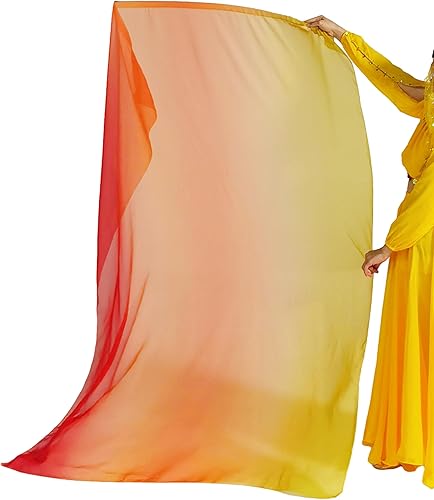 Miniatura 8 de Wuchieal Banderas de alabanza porfética para danza, 55 x 78 pulgadas rectangular ministerio de danza (2# amarillo, naranja y rojo)