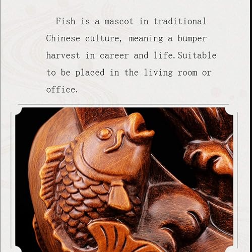 Miniatura 3 de SHUTING2020 Estatua china de feng Shui, estatua de Feng Shui, escultura de resina de pescado, riqueza, prosperidad, decoración del hogar, oficina,
