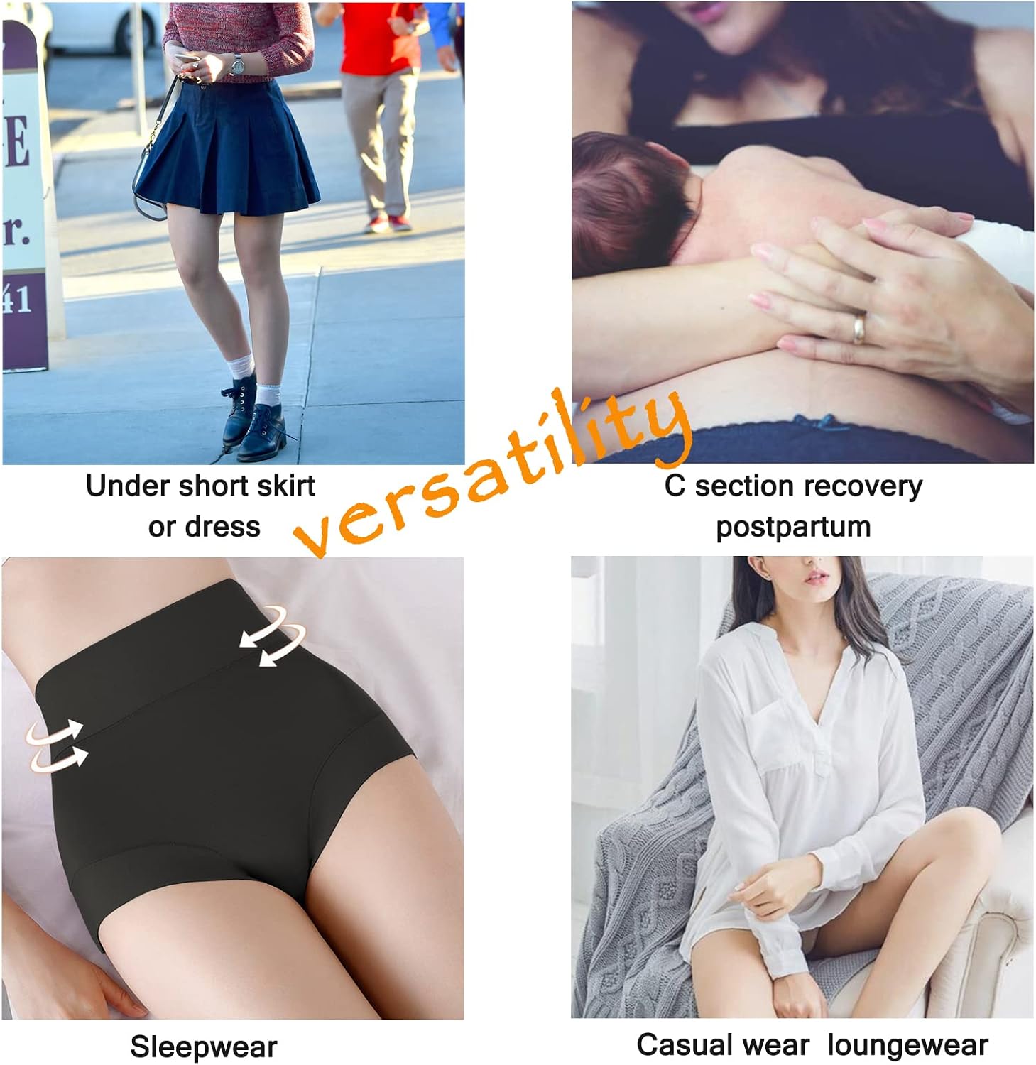 C Section Underwear Postpartum Full Coverage Cotton Briefs 3 PACK