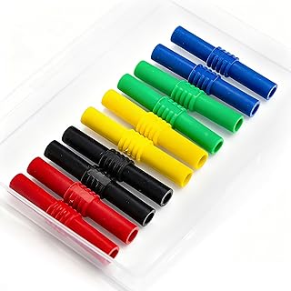 4mm Banana Female to Female Adapter Coupler Connector Extension Insulated Banana Plug Connectors (Two Each of red, Green, Yellow, Blue, and Black)