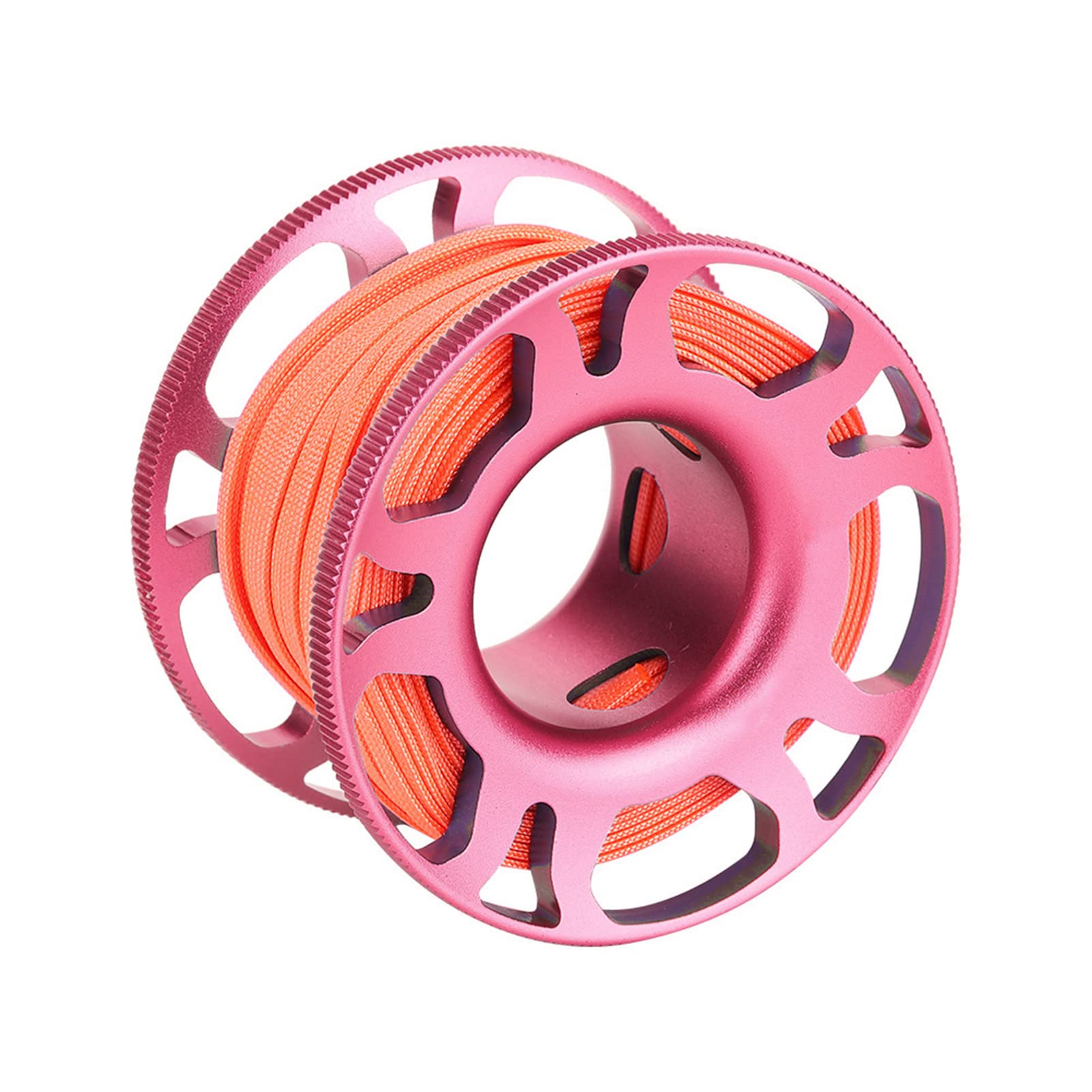 Keep Diving Aviation Aluminium Finger Reel Clip Scuba Diving Tech Spool 15m Line (Hellrosa)