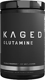 Kaged Muscle, L-Glutamine Powder 500 Gram, Vegan, Support Muscle Recovery, Post Workout, Glutamine, Banned-Substance Free, Unflavored, 100 Servings