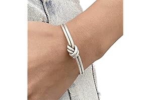 Herringbone Bracelet: Sterling Silver Infinity Knot Cuff