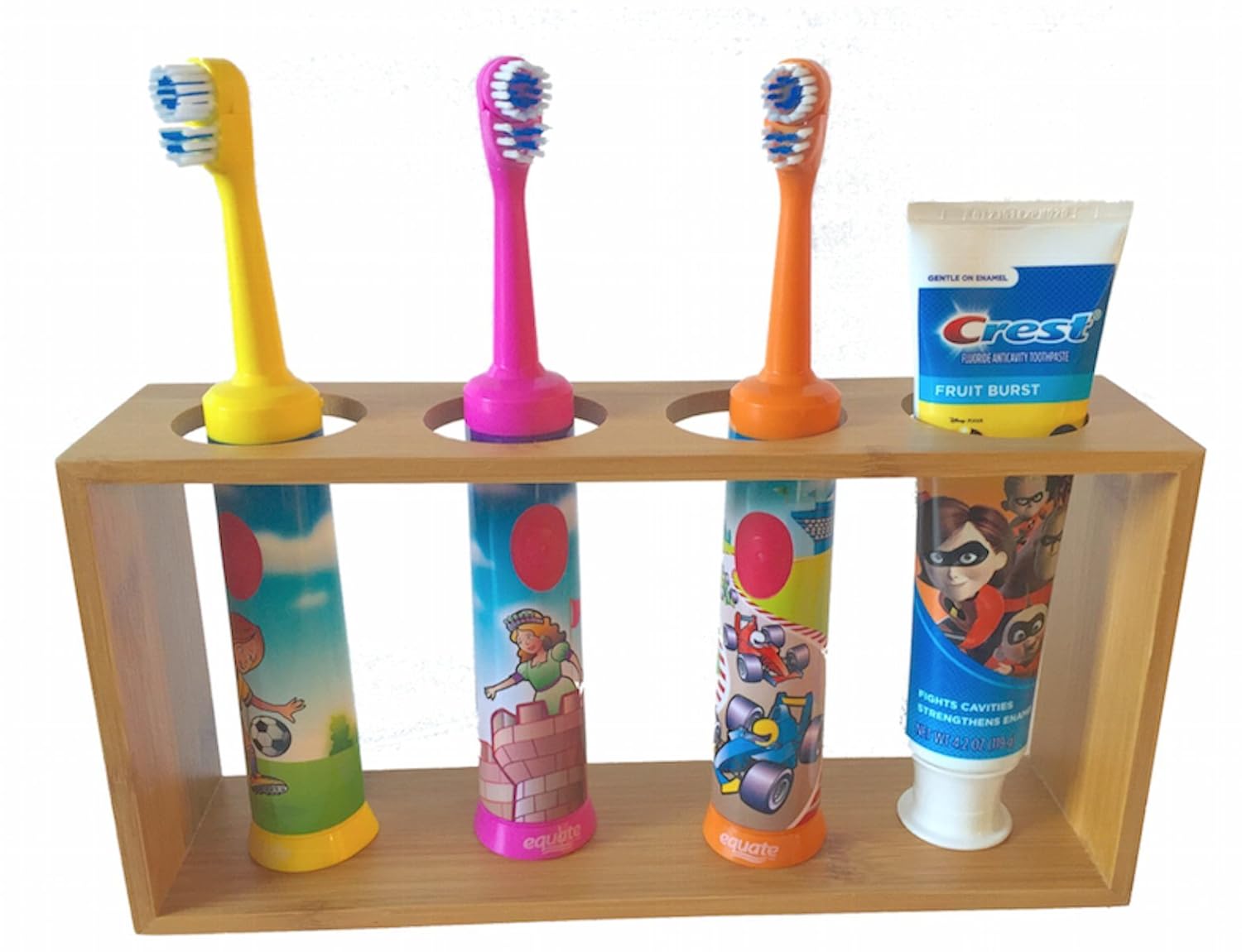 Electric toothbrush holder, 4Slot Bamboo Electric