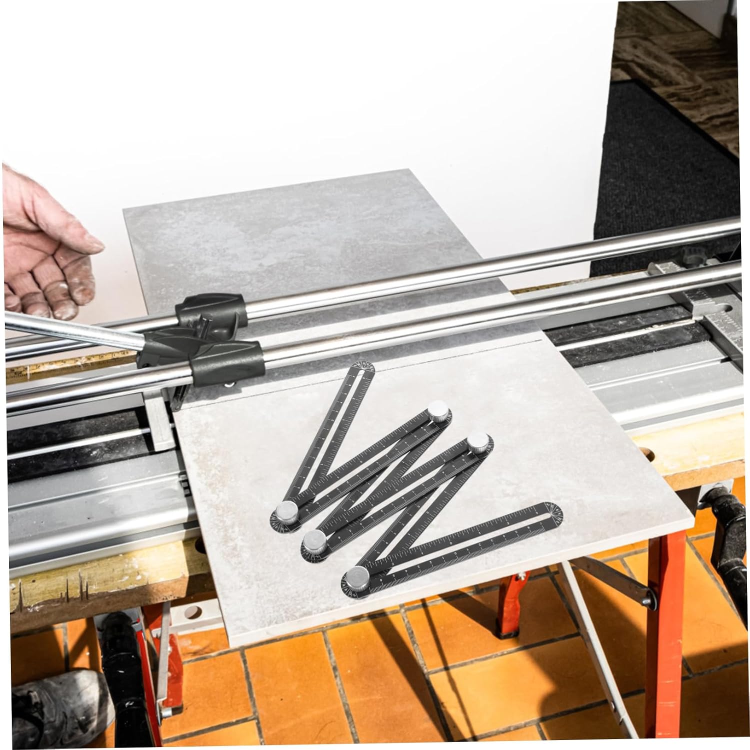 Artibetter 1pc Tile Opening Locator Tool Punch Locator Folding Ruler for Efficient Positioning