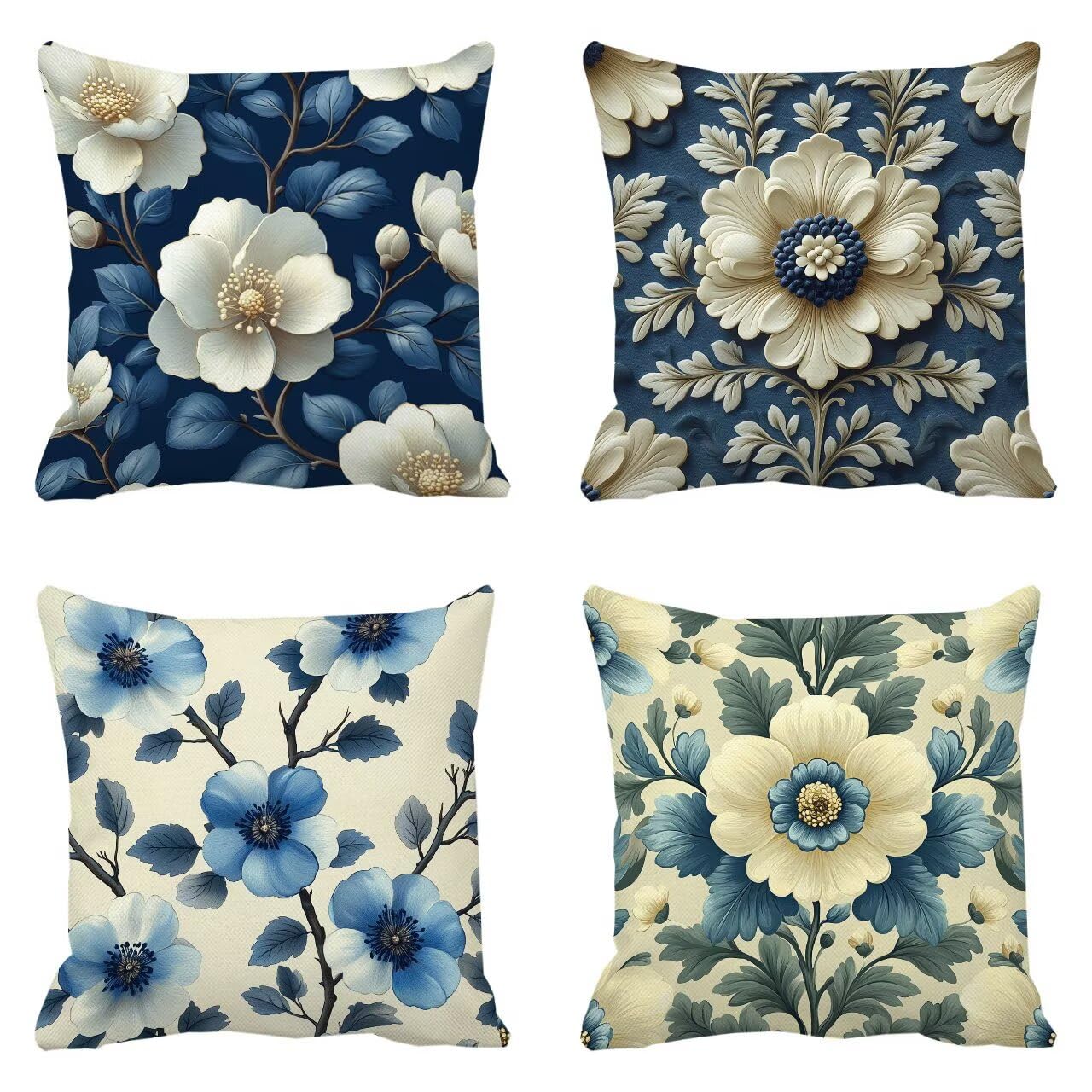 Housse de canapé souvenir en tissu doux et respirant motif bleu m-393
