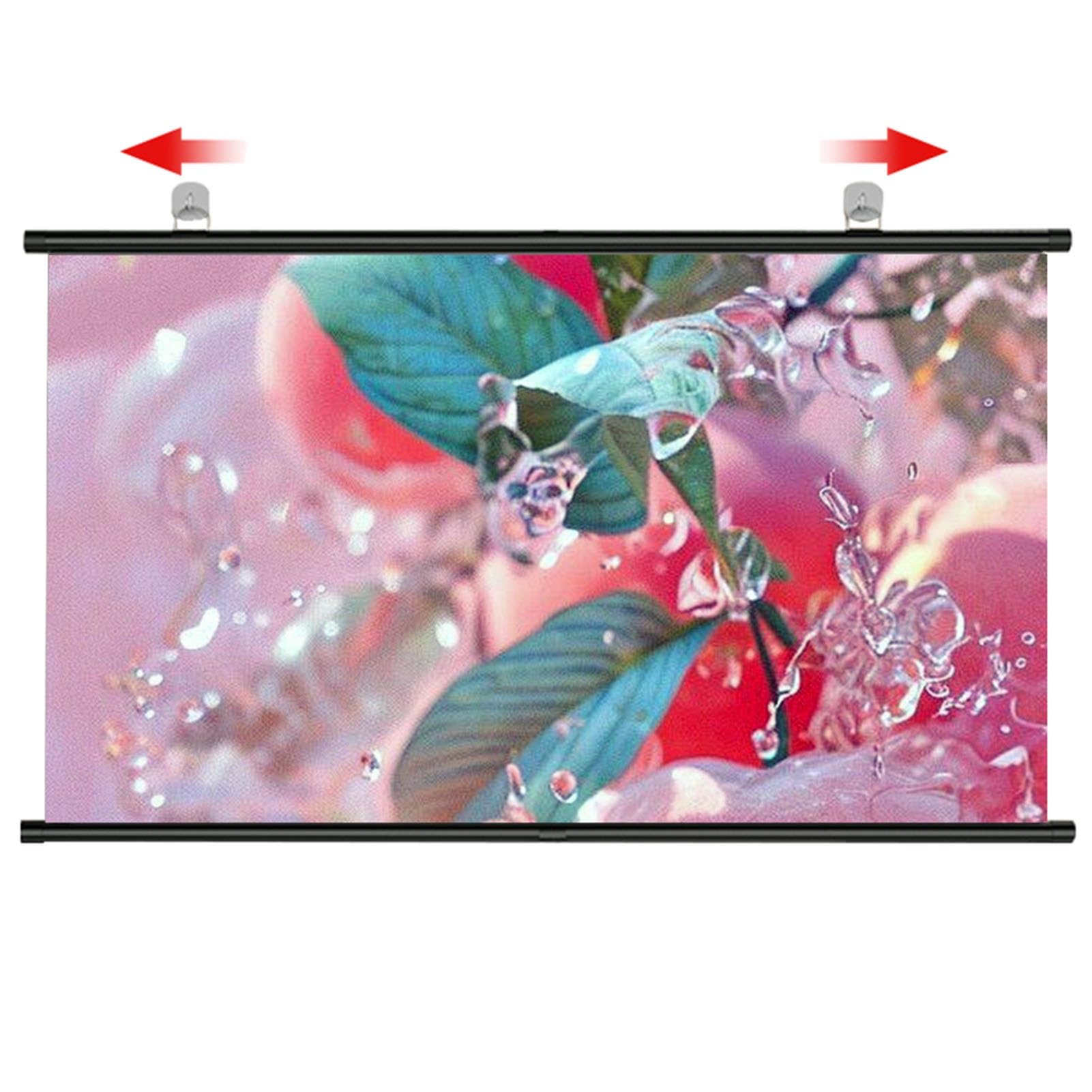 Schermo per Proiettore Estraibile, Schermo per Film da Parete 16:9 per Home Theater, Riunioni, Serate Cinema All'aperto in Giardino