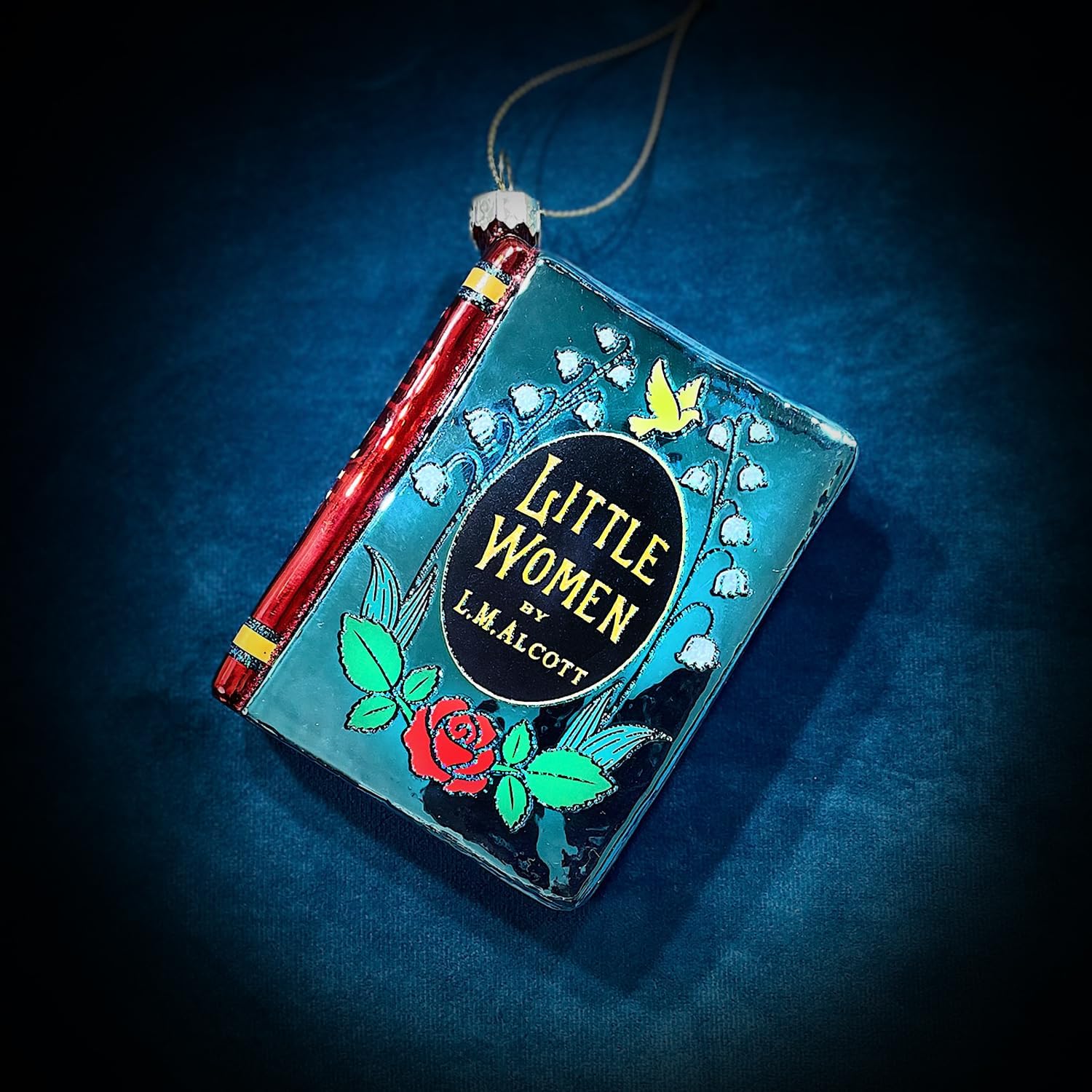 Little Women by Louisa M. Alcott Christmas Tree Ornament, Blown Glass 3D Book Ornament, Book Lover Gift, for Book Lovers.
