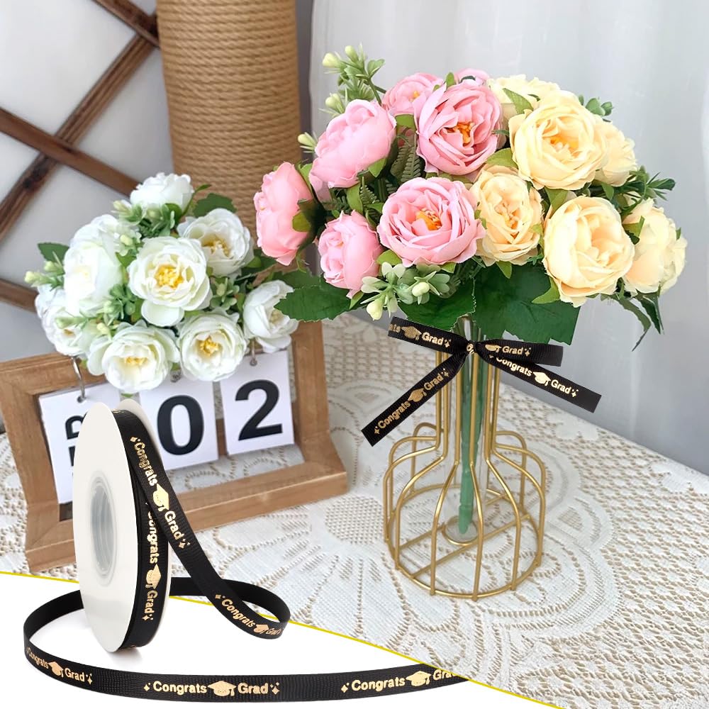 Snapklik.com : Graduation Ribbon Congrats Grad Black Ribbon 3/8 Inch 25 ...